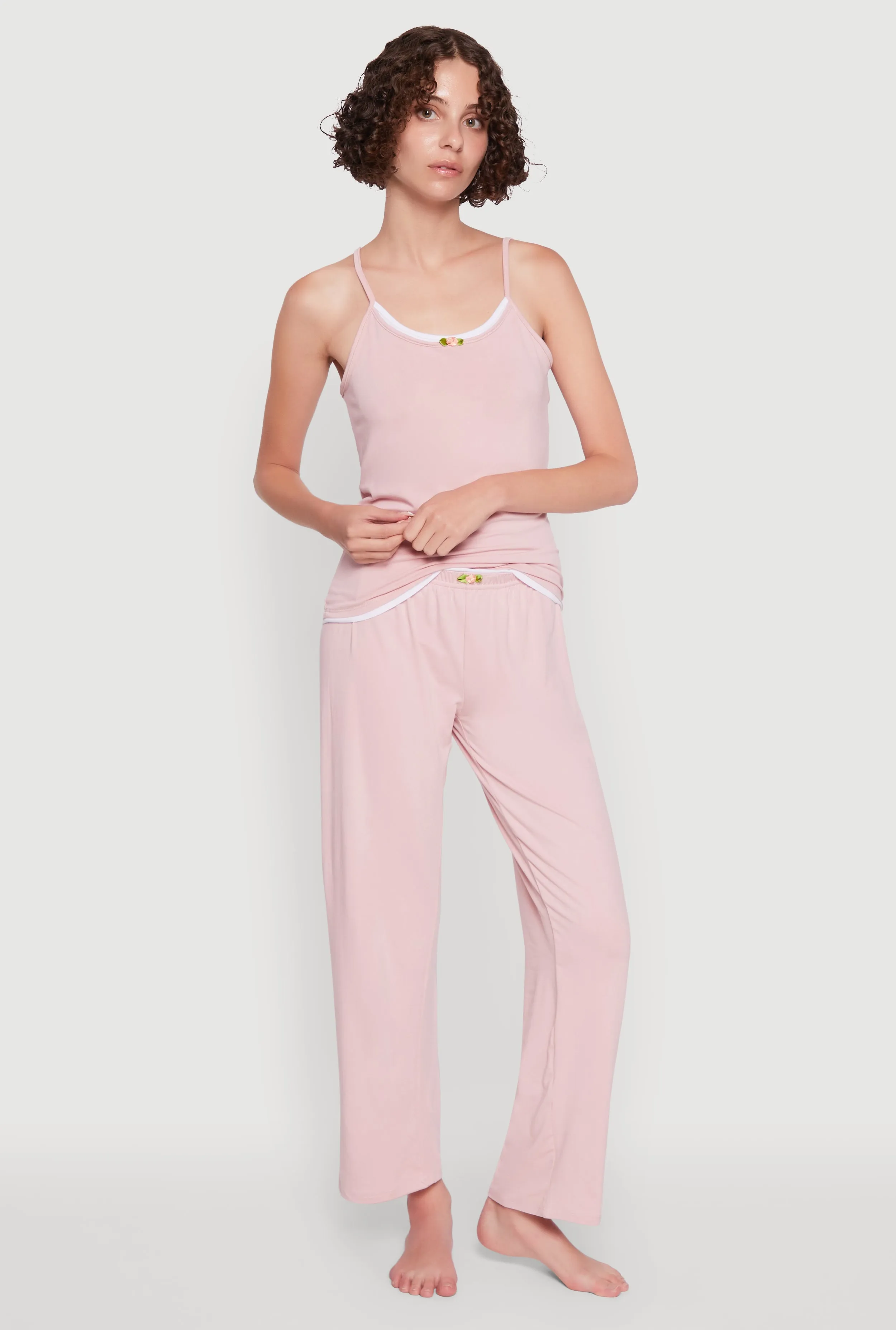 Contrast Trim Pajama Cami and Pants sold by Rainbow product image thumbnail 3