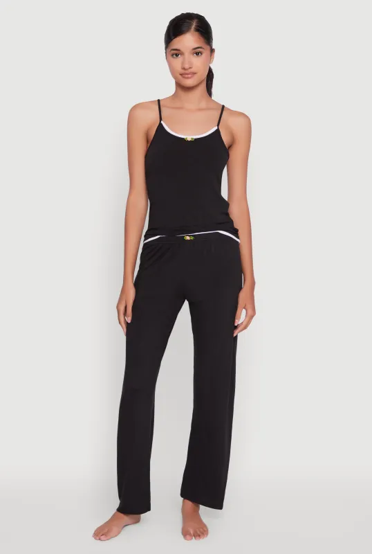 Contrast Trim Pajama Cami and Pants sold by Rainbow