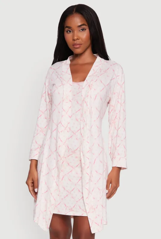 Bow Print Nightgown with Robe sold by Rainbow