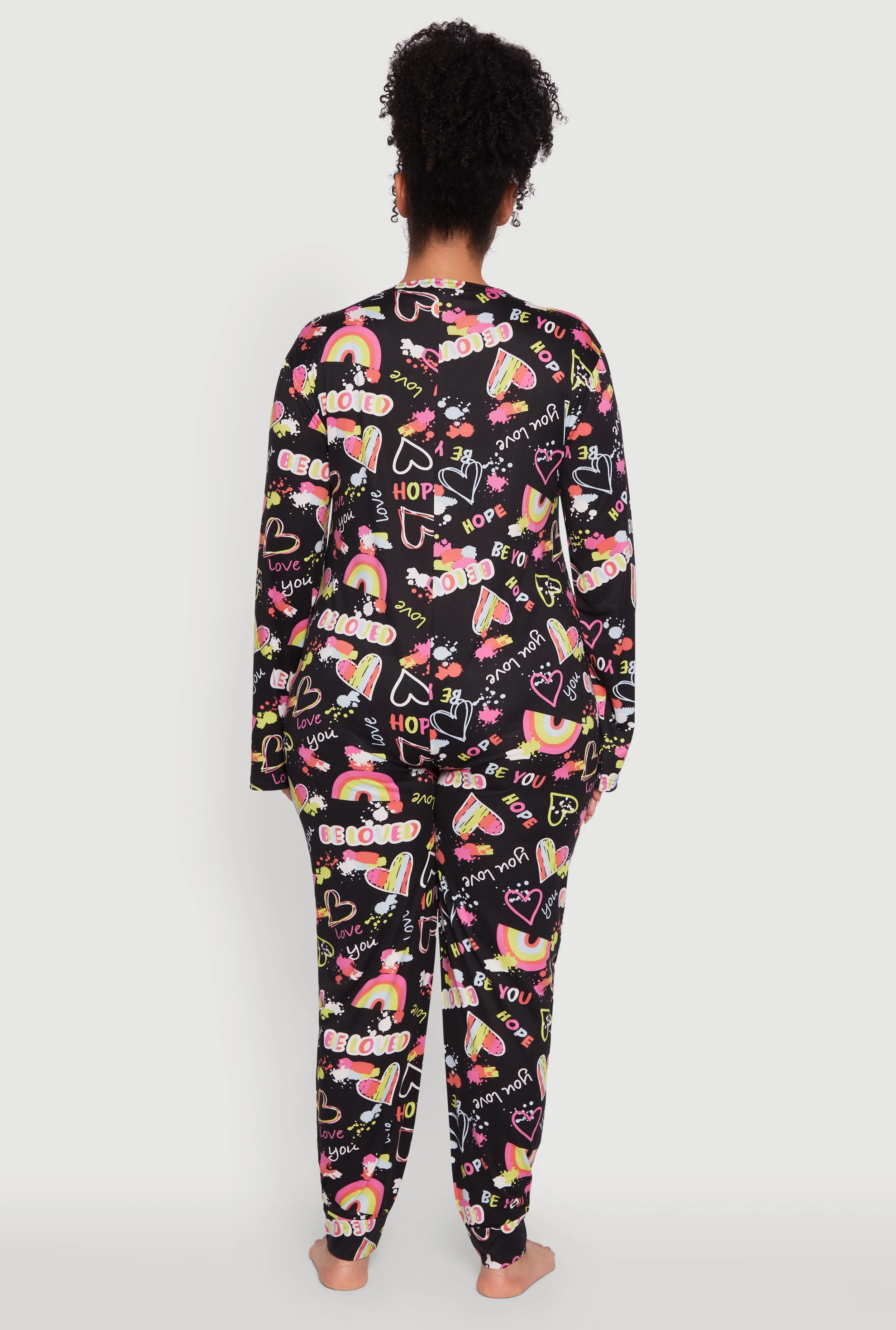 Plus Size Be Loved Graphic Pajama Onesie sold by Rainbow product image thumbnail 3