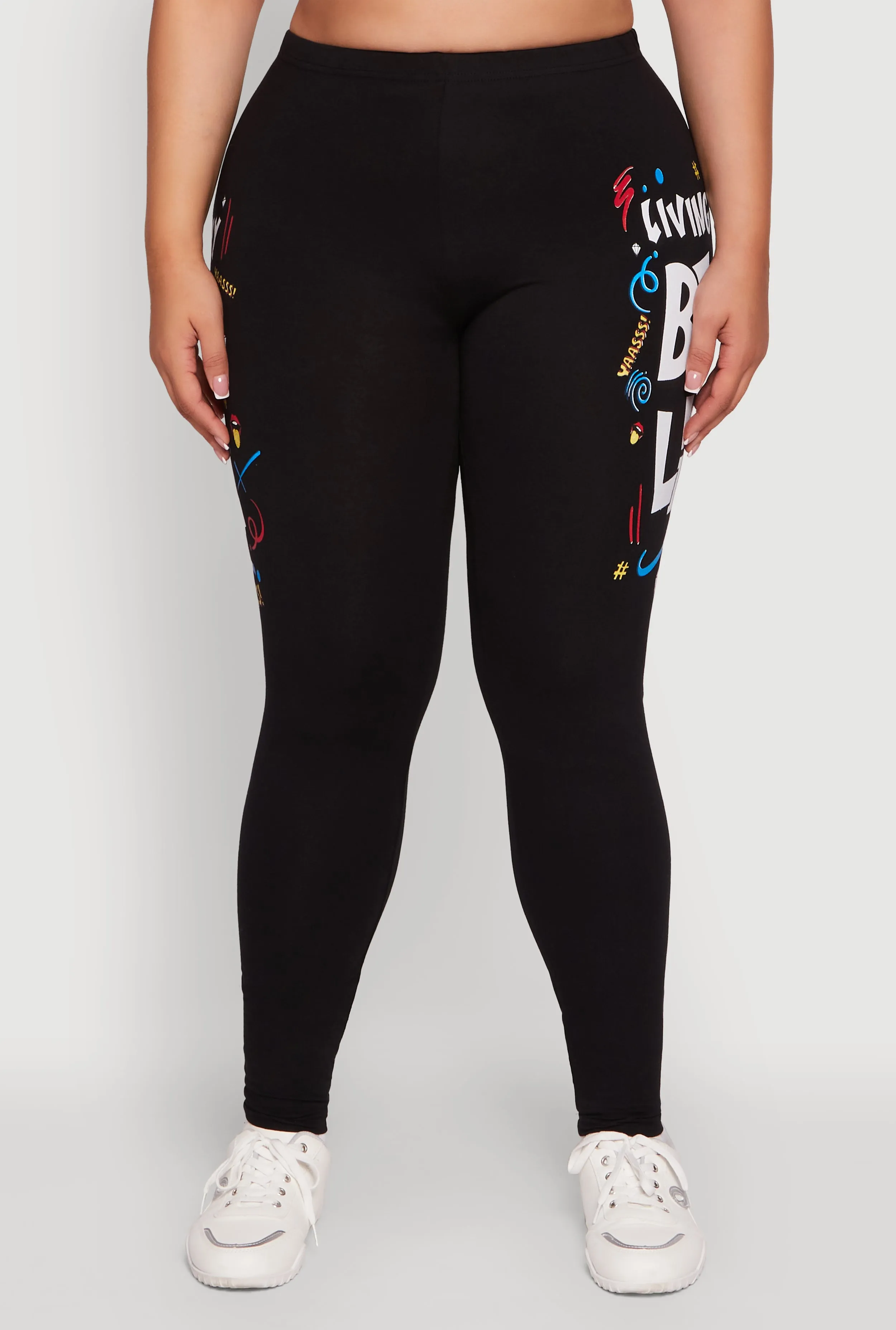 Plus Size Living My Best Life Graphic Leggings sold by Rainbow product image thumbnail 5