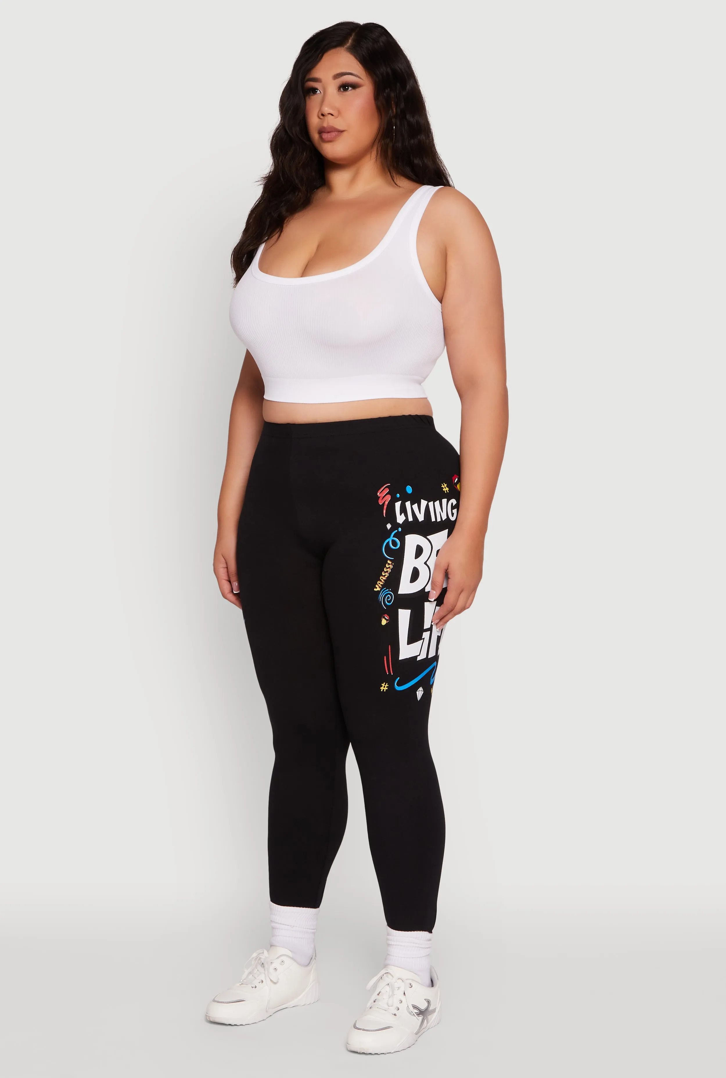 Plus Size Living My Best Life Graphic Leggings sold by Rainbow product image thumbnail 3