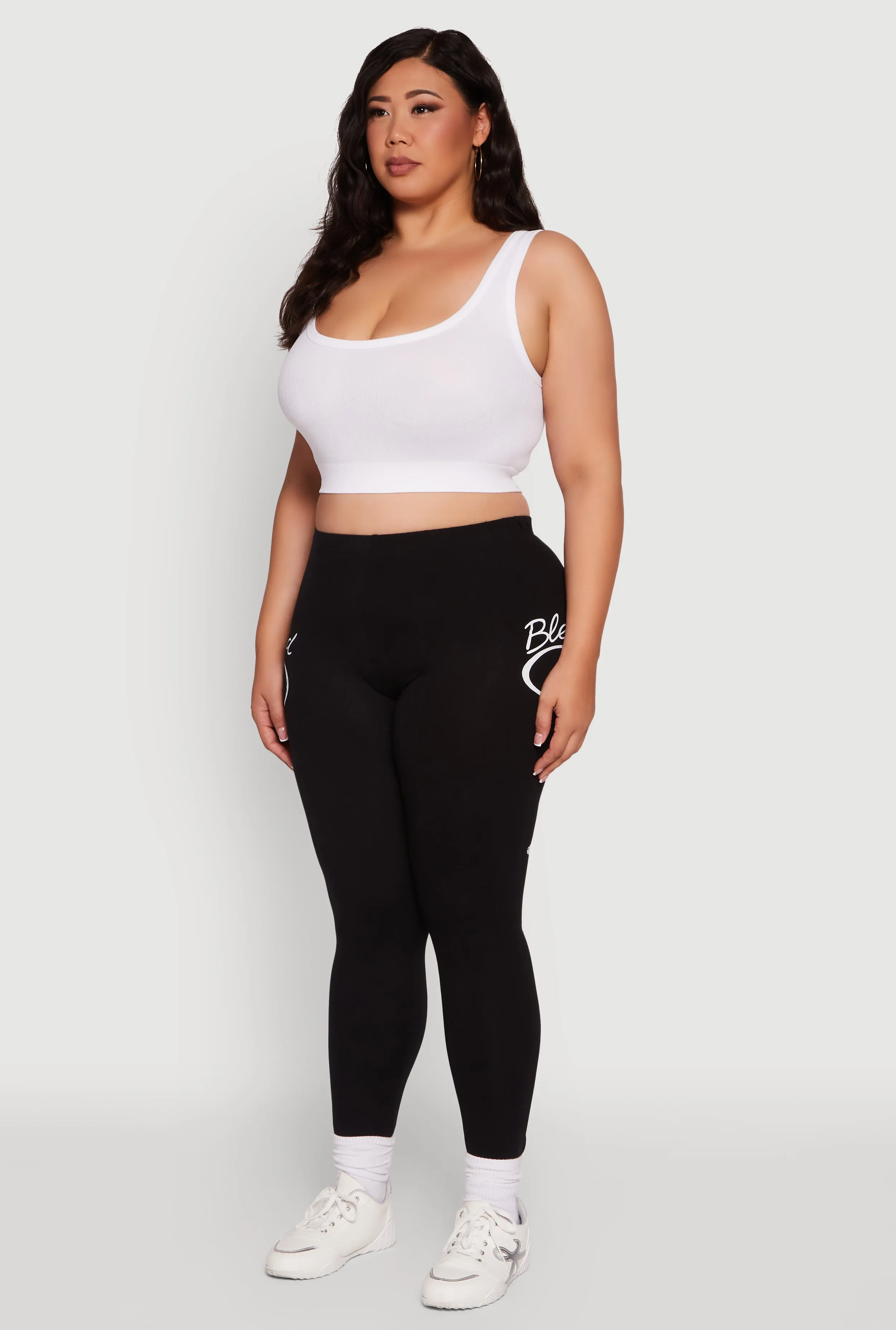 Plus Size Blessed Cross Heart Graphic Leggings sold by Rainbow product image thumbnail 3