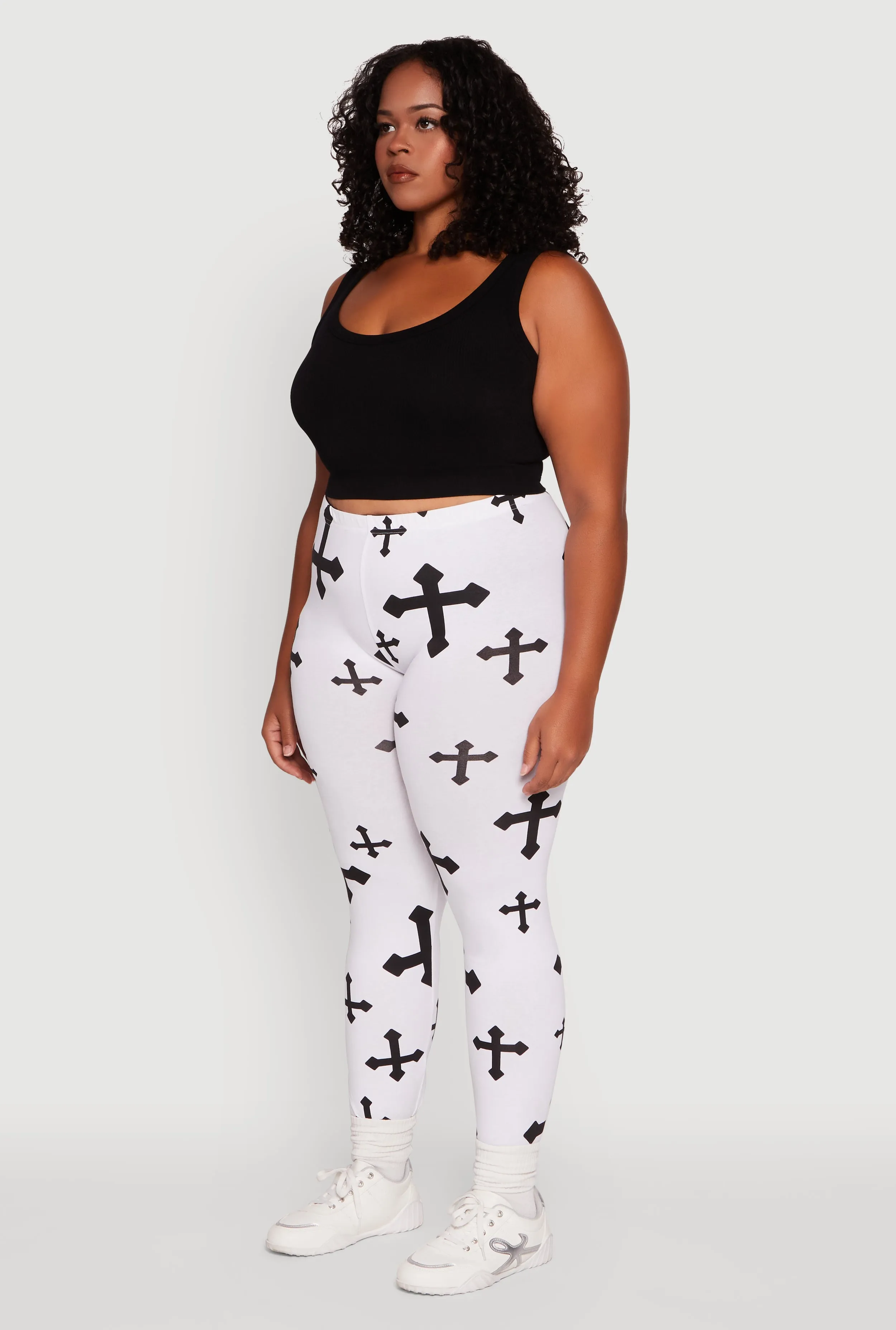 Plus Size Assorted Cross Graphic Leggings sold by Rainbow product image thumbnail 3