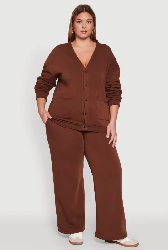 Plus Size Drawstring Waist Wide Leg Sweatpants sold by Rainbow