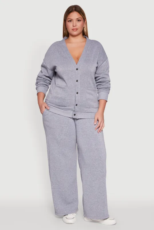 Plus Size Drawstring Waist Wide Leg Sweatpants sold by Rainbow