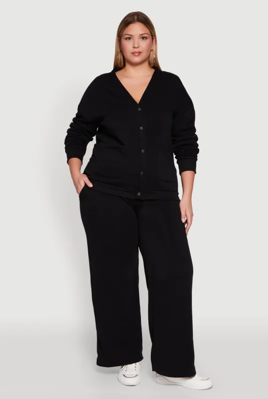 Plus Size Drawstring Waist Wide Leg Sweatpants sold by Rainbow