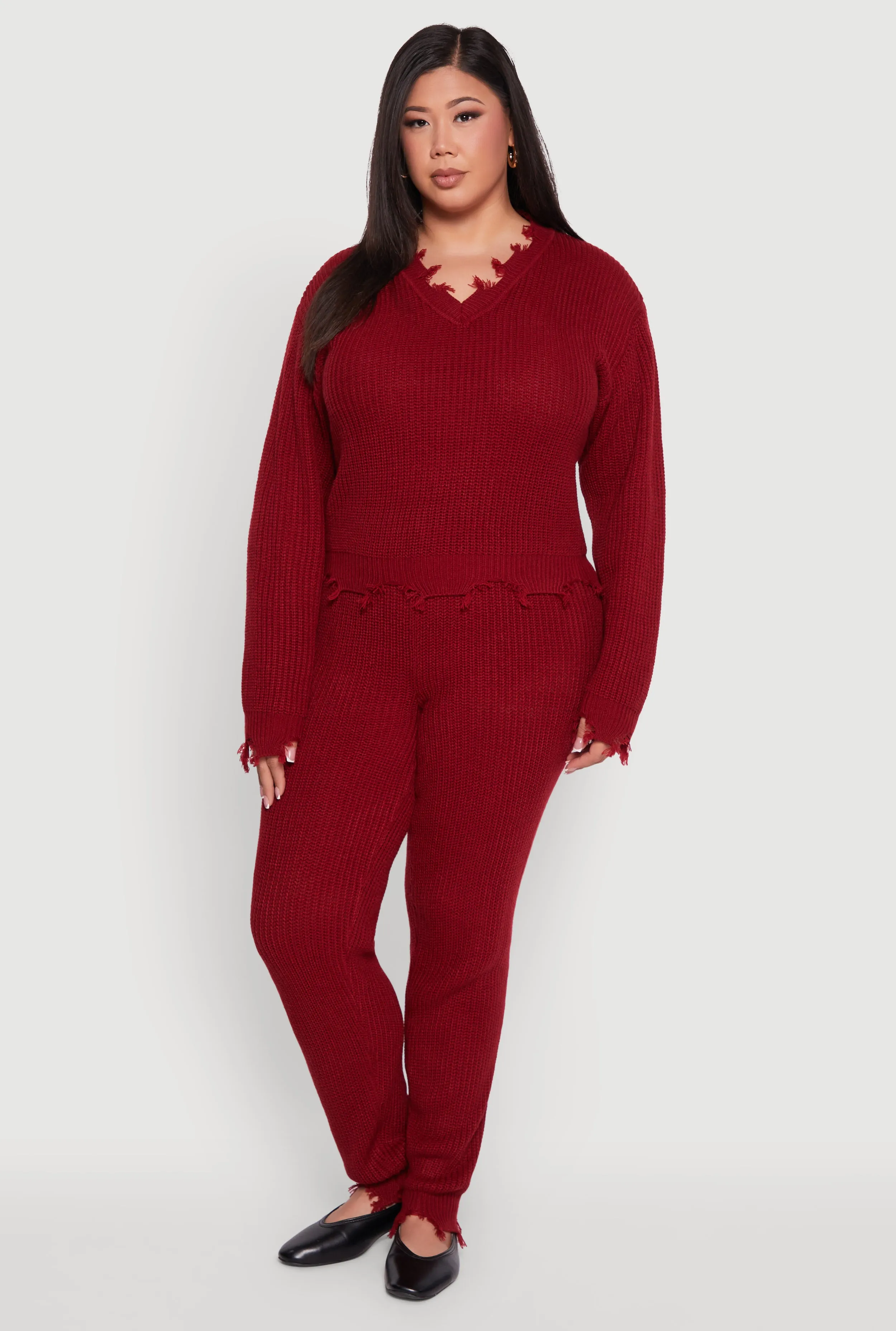 Plus Size Frayed High Waisted Crochet Pants sold by Rainbow product image thumbnail 4