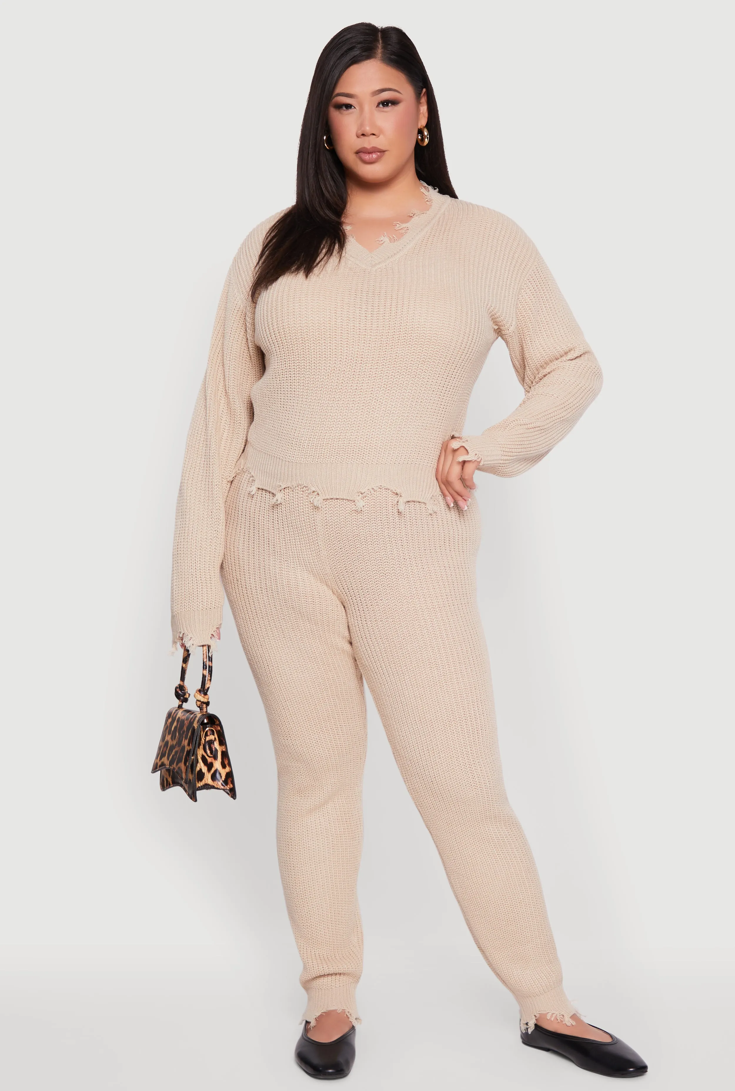 Plus Size Frayed High Waisted Crochet Pants sold by Rainbow product image thumbnail 2
