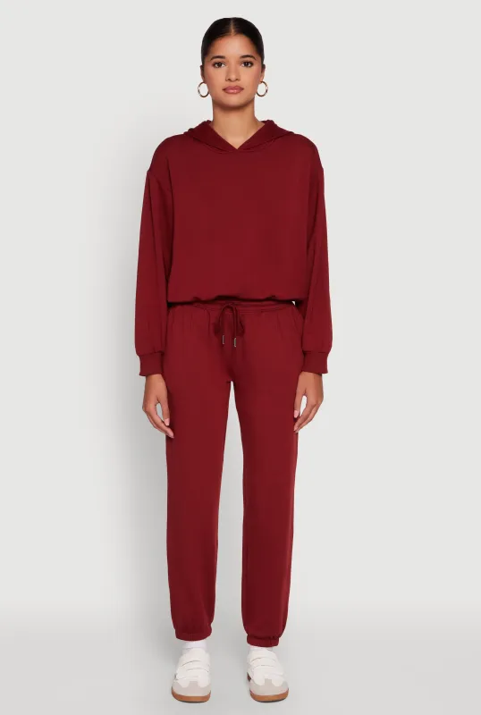 Mid Rise Drawstring Waist Fleece Sweatpants sold by Rainbow