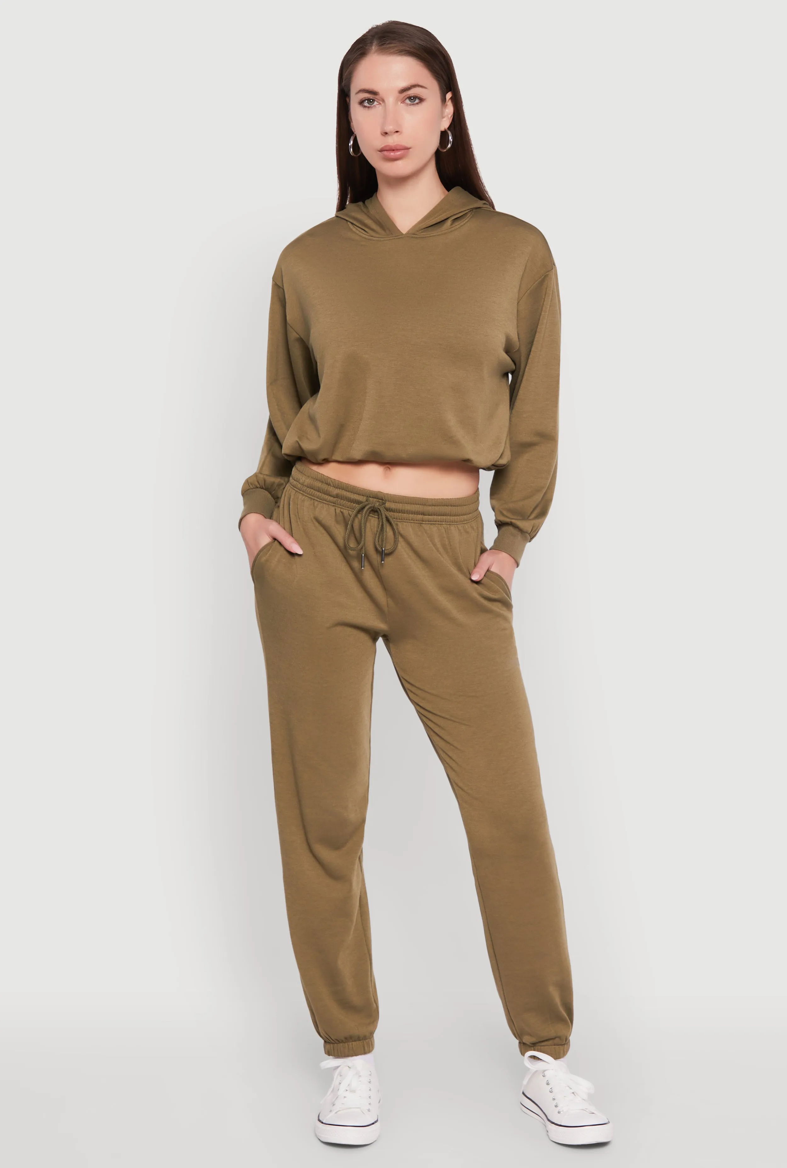 Mid Rise Drawstring Waist Fleece Sweatpants sold by Rainbow