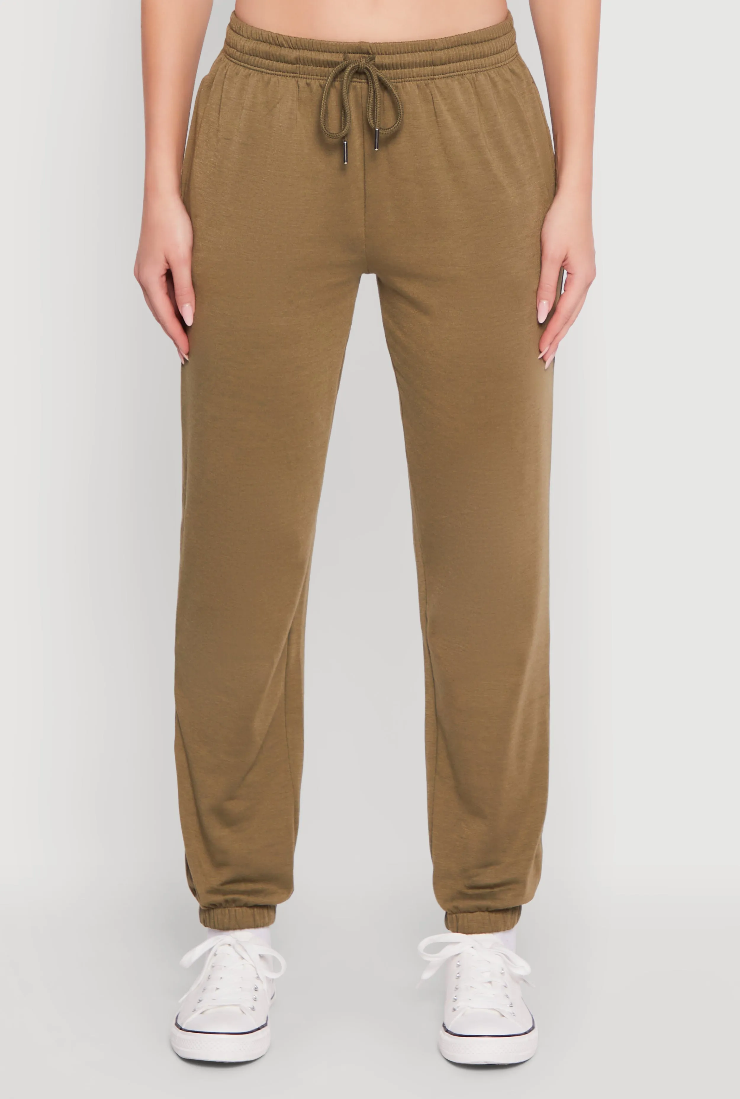 Mid Rise Drawstring Waist Fleece Sweatpants sold by Rainbow product image thumbnail 3