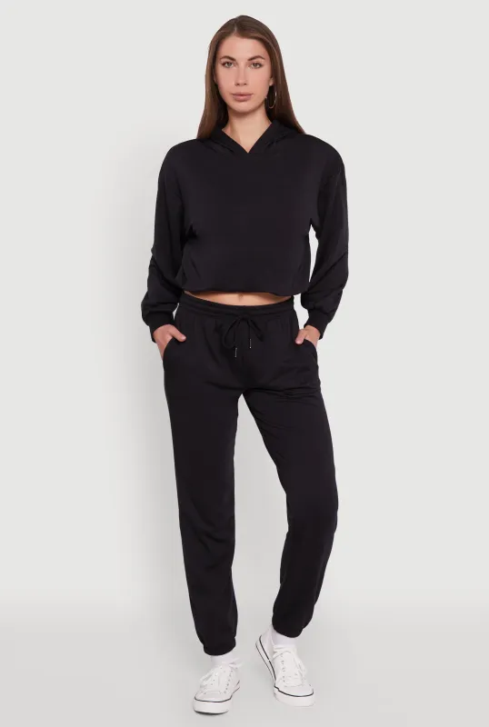 Mid Rise Drawstring Waist Fleece Sweatpants sold by Rainbow