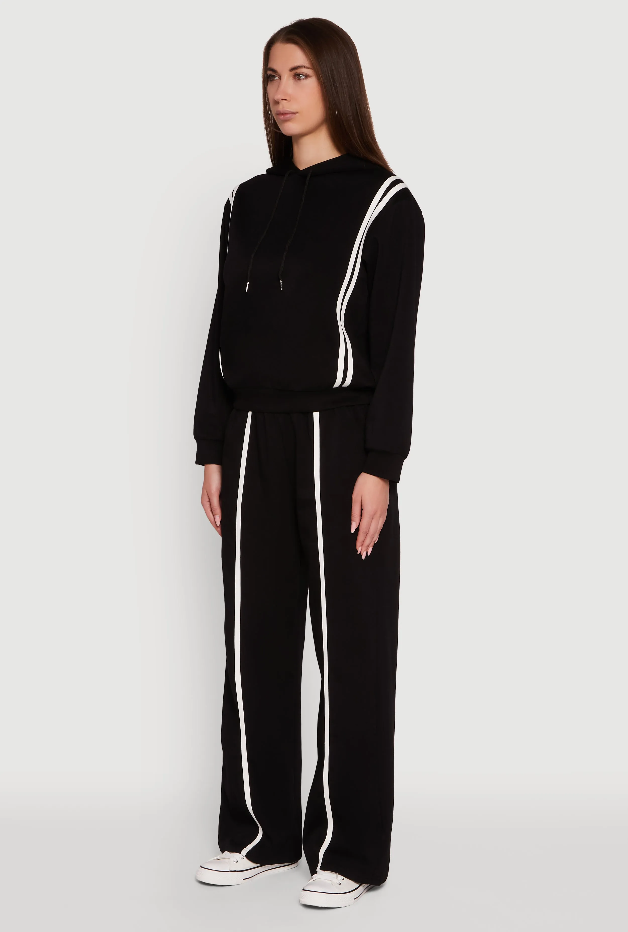 Varsity Stripe Hooded Pullover Sweatshirt sold by Rainbow product image thumbnail 5