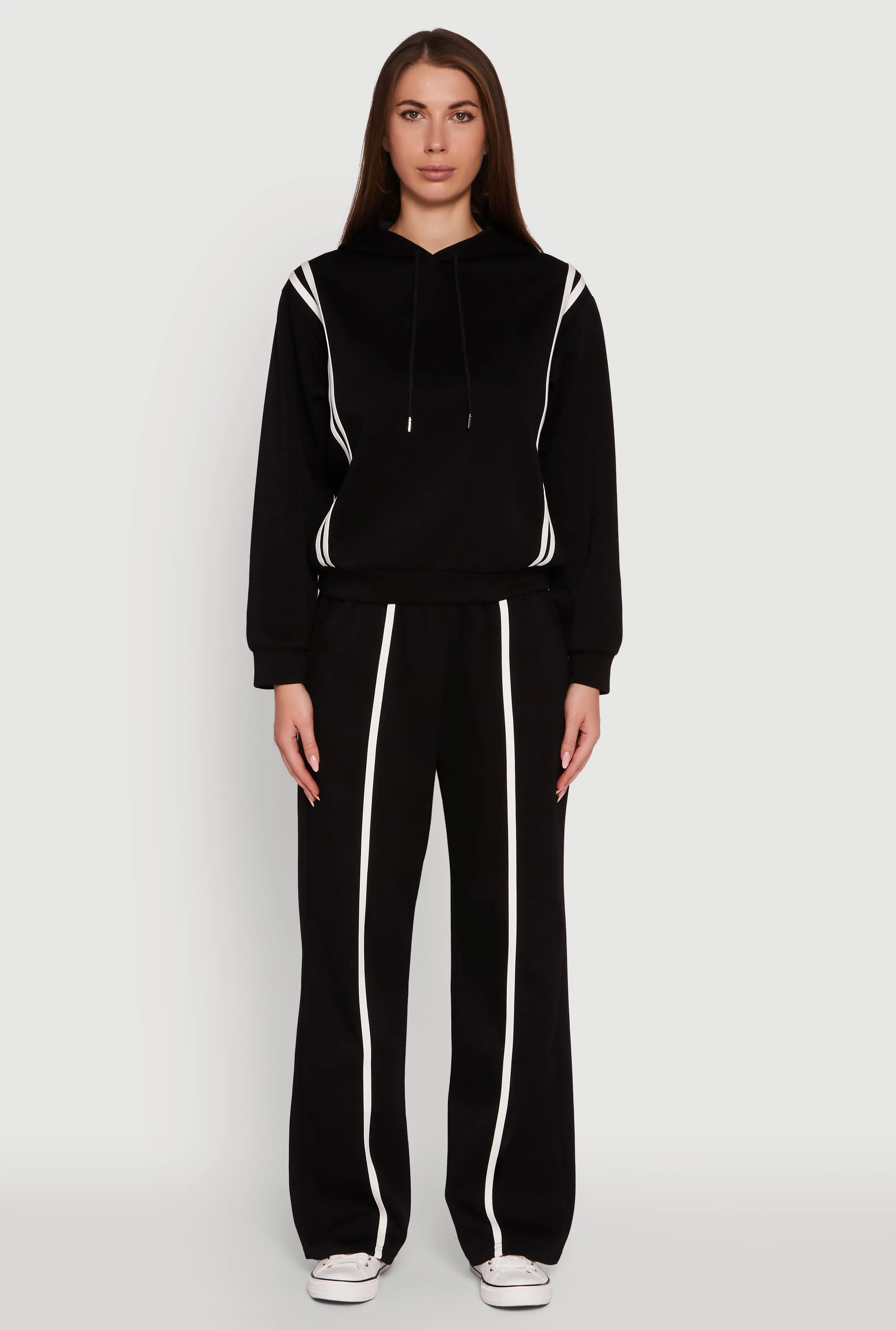 Varsity Stripe Hooded Pullover Sweatshirt sold by Rainbow product image thumbnail 3