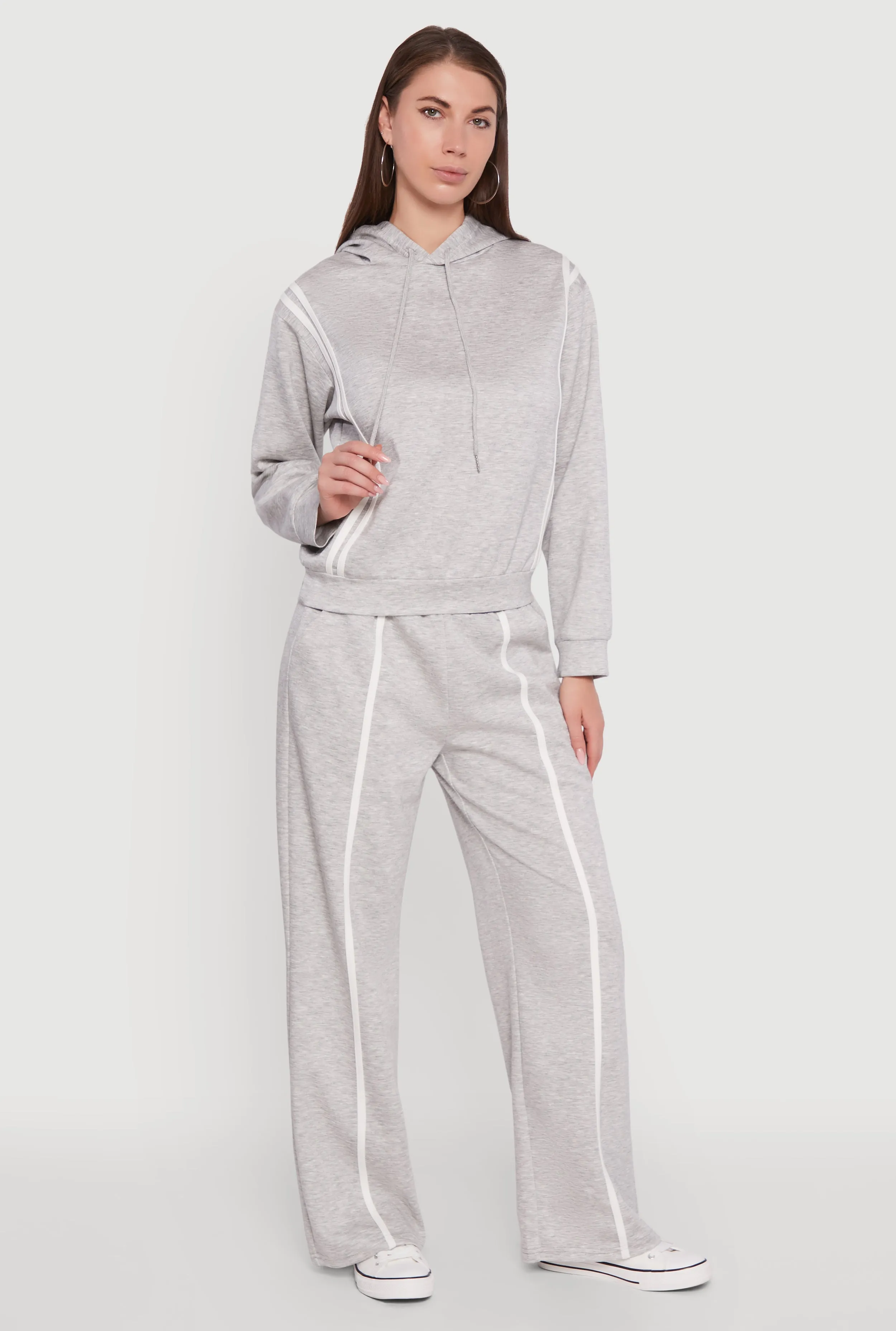Varsity Stripe Hooded Pullover Sweatshirt sold by Rainbow product image thumbnail 2
