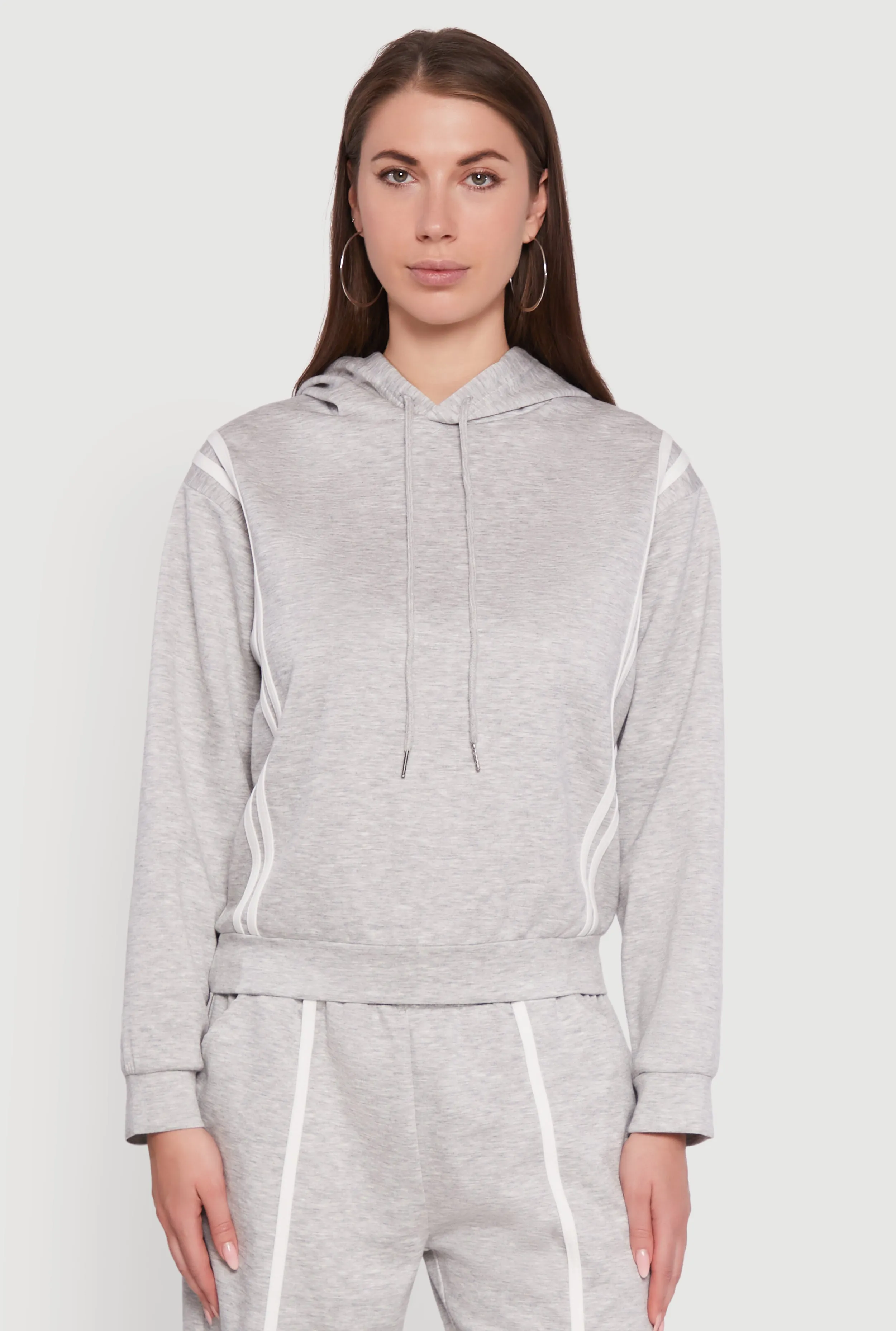 Varsity Stripe Hooded Pullover Sweatshirt sold by Rainbow