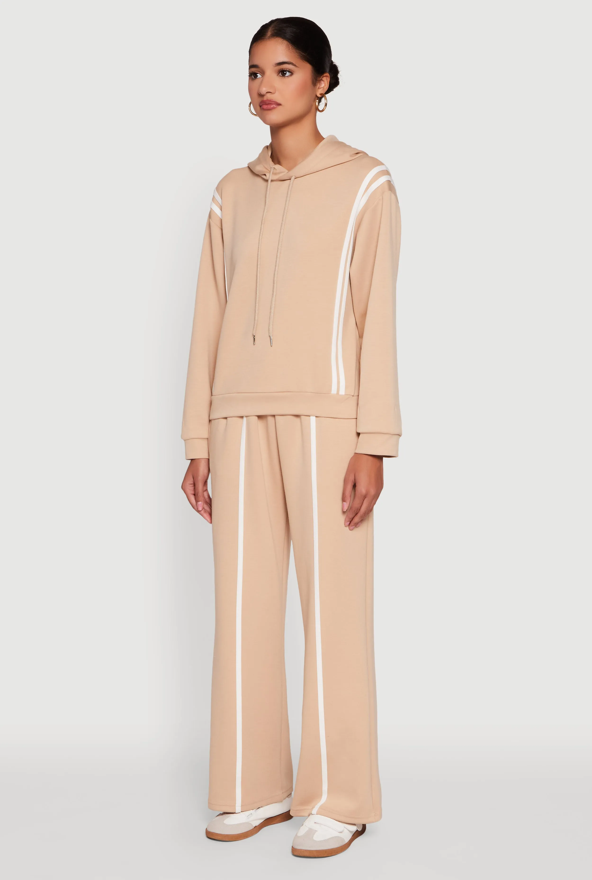 Varsity Stripe Hooded Pullover Sweatshirt sold by Rainbow product image thumbnail 5