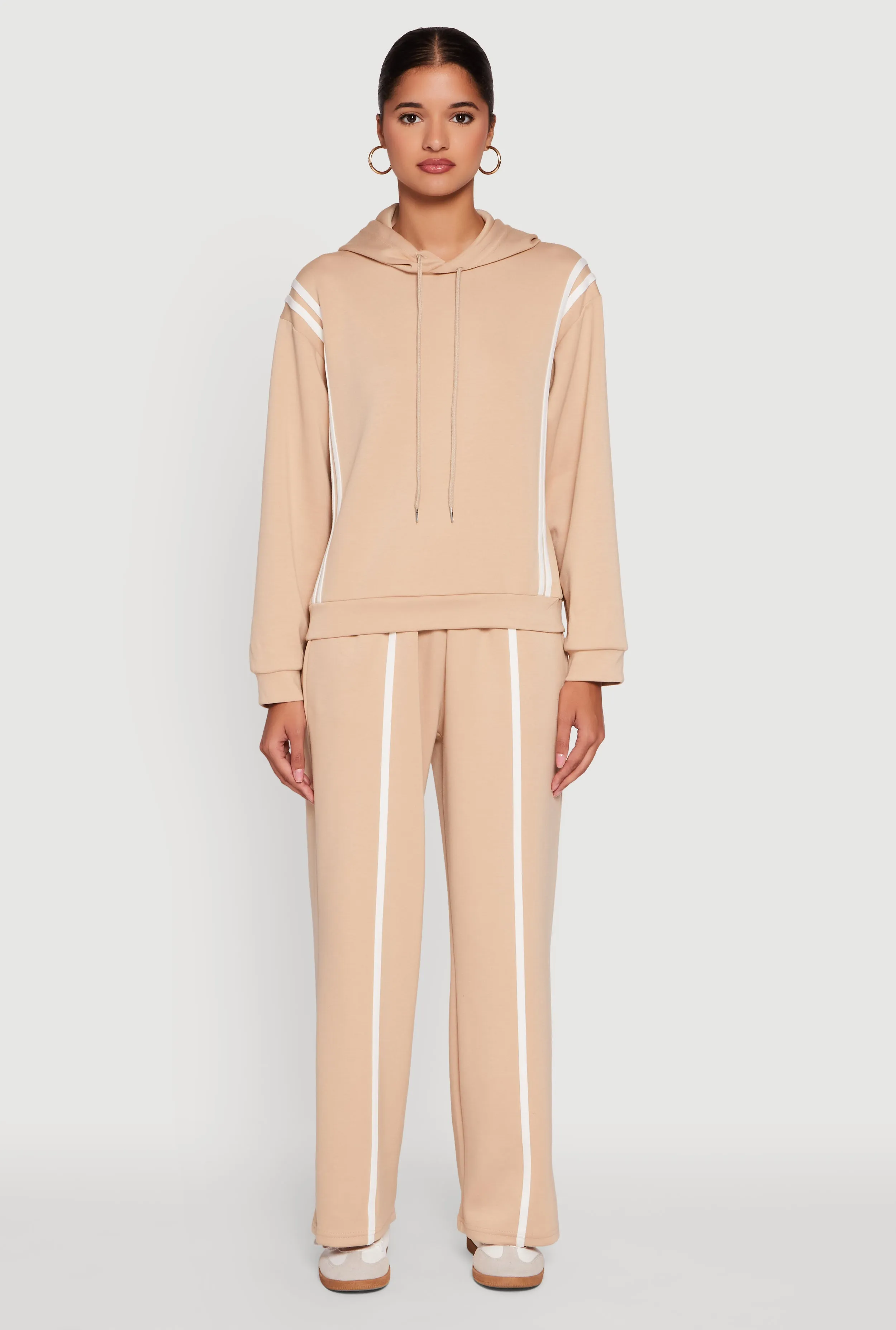 Varsity Stripe Hooded Pullover Sweatshirt sold by Rainbow product image thumbnail 3