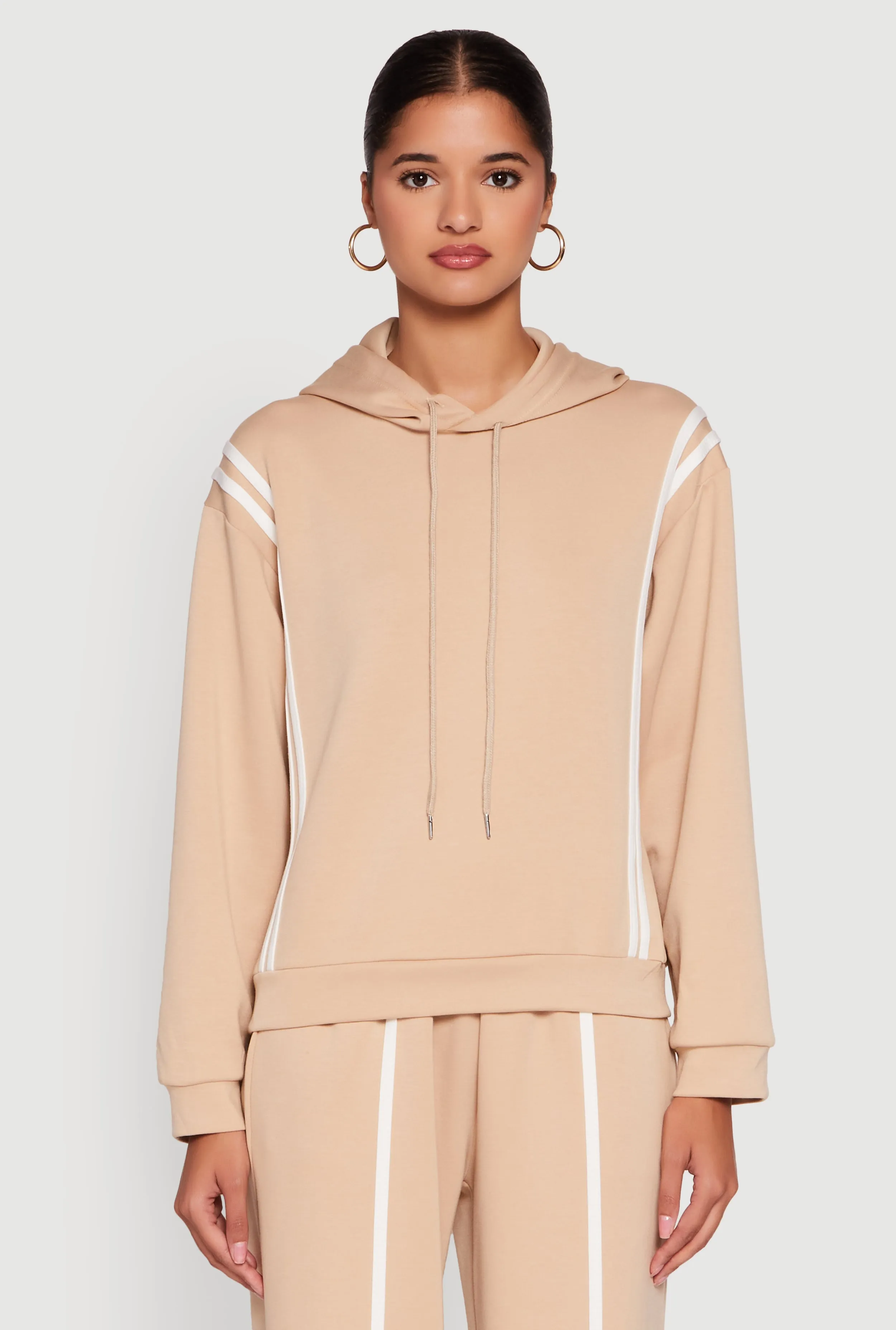 Varsity Stripe Hooded Pullover Sweatshirt sold by Rainbow product image thumbnail 2