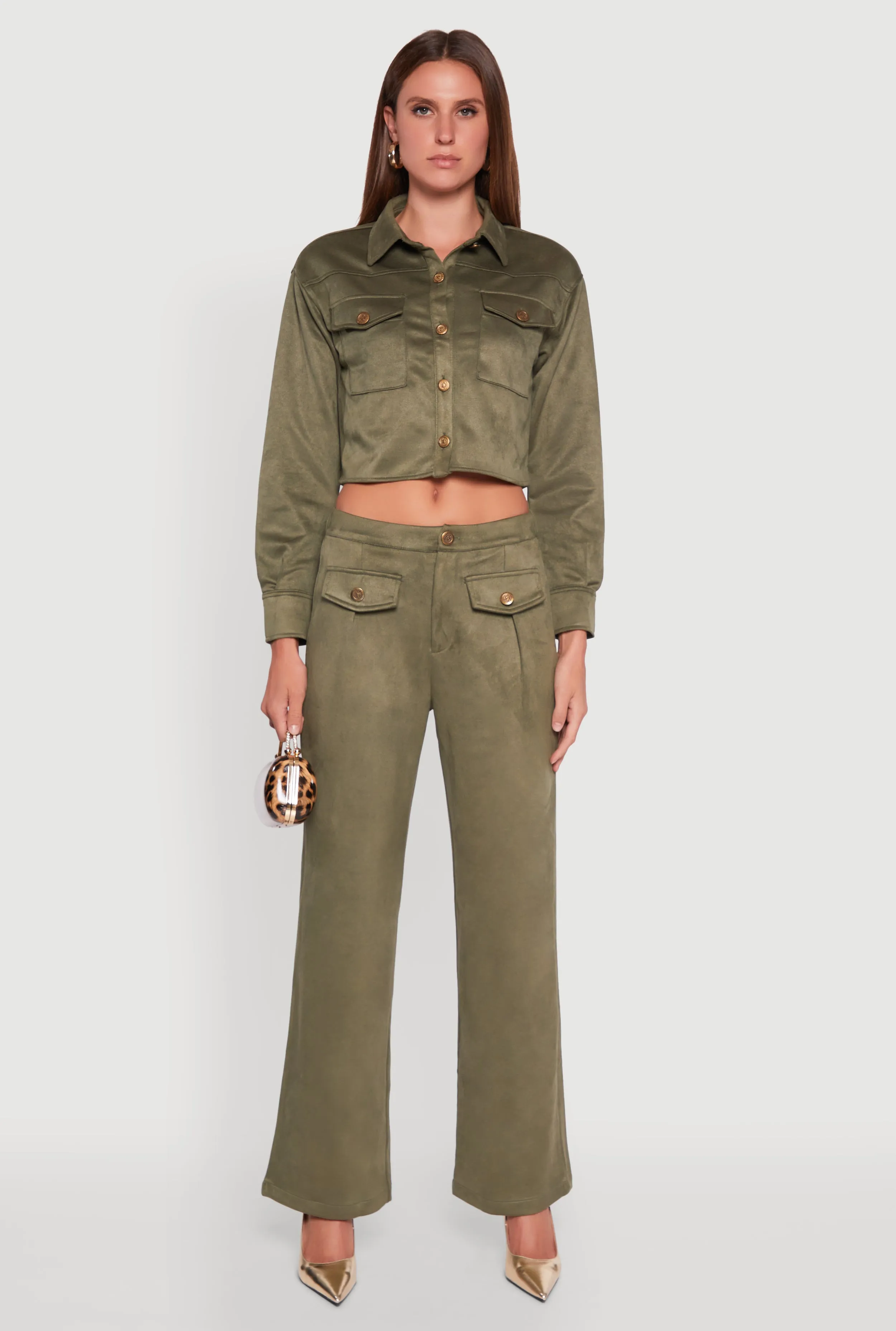 Faux Suede Pocket Detail Pants sold by Rainbow product image thumbnail 2