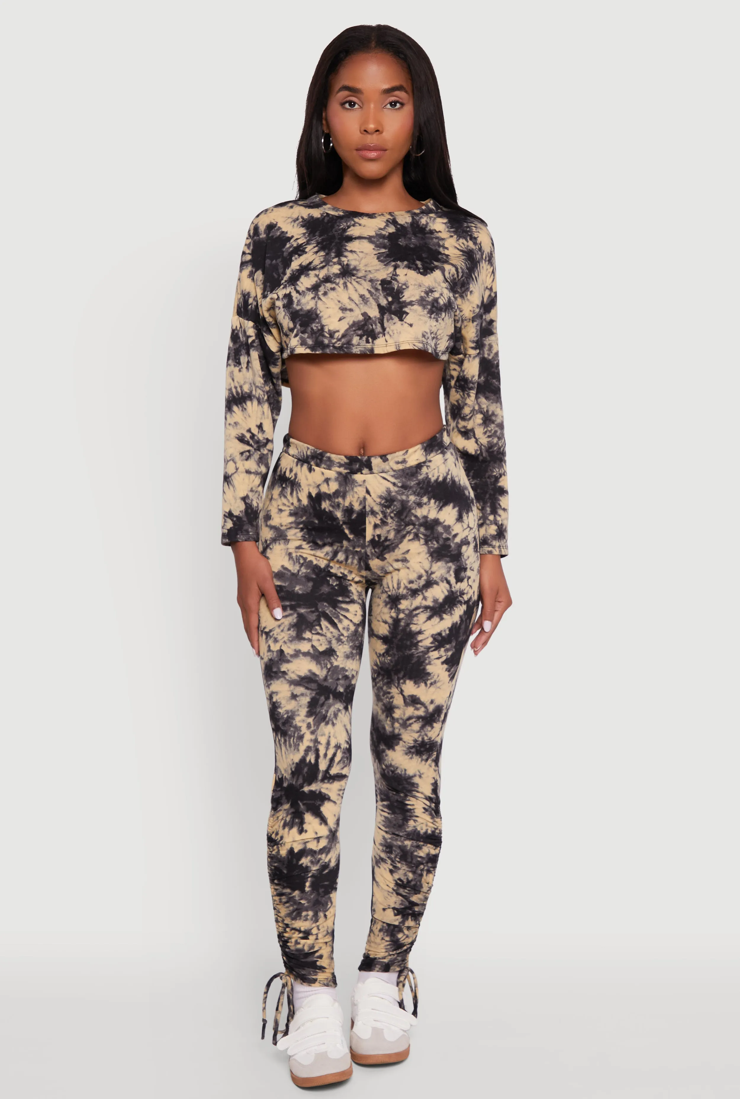 Long Sleeve Tie Dye Cropped Sweatshirt sold by Rainbow product image thumbnail 2