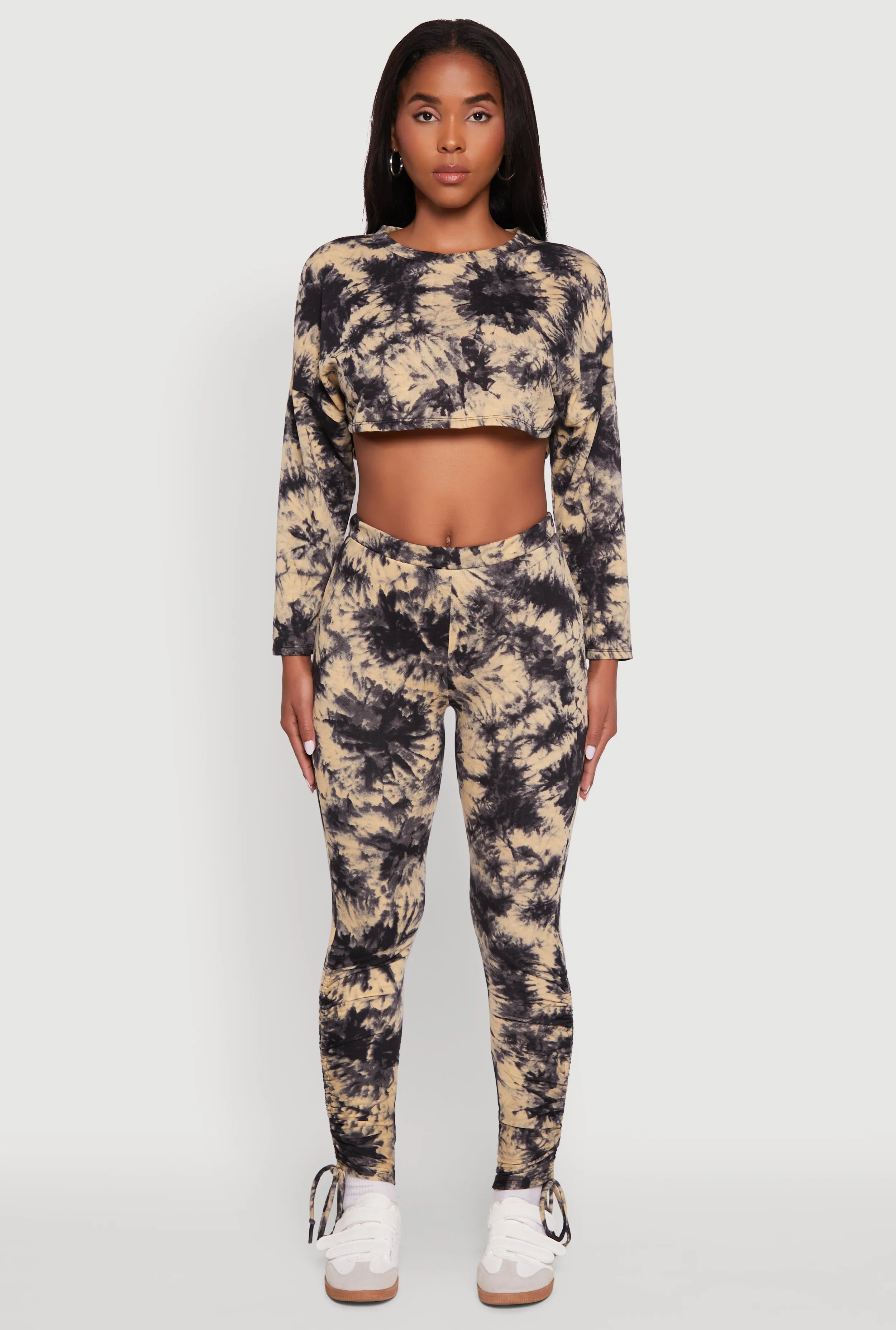 Long Sleeve Tie Dye Cropped Sweatshirt sold by Rainbow product image thumbnail 3