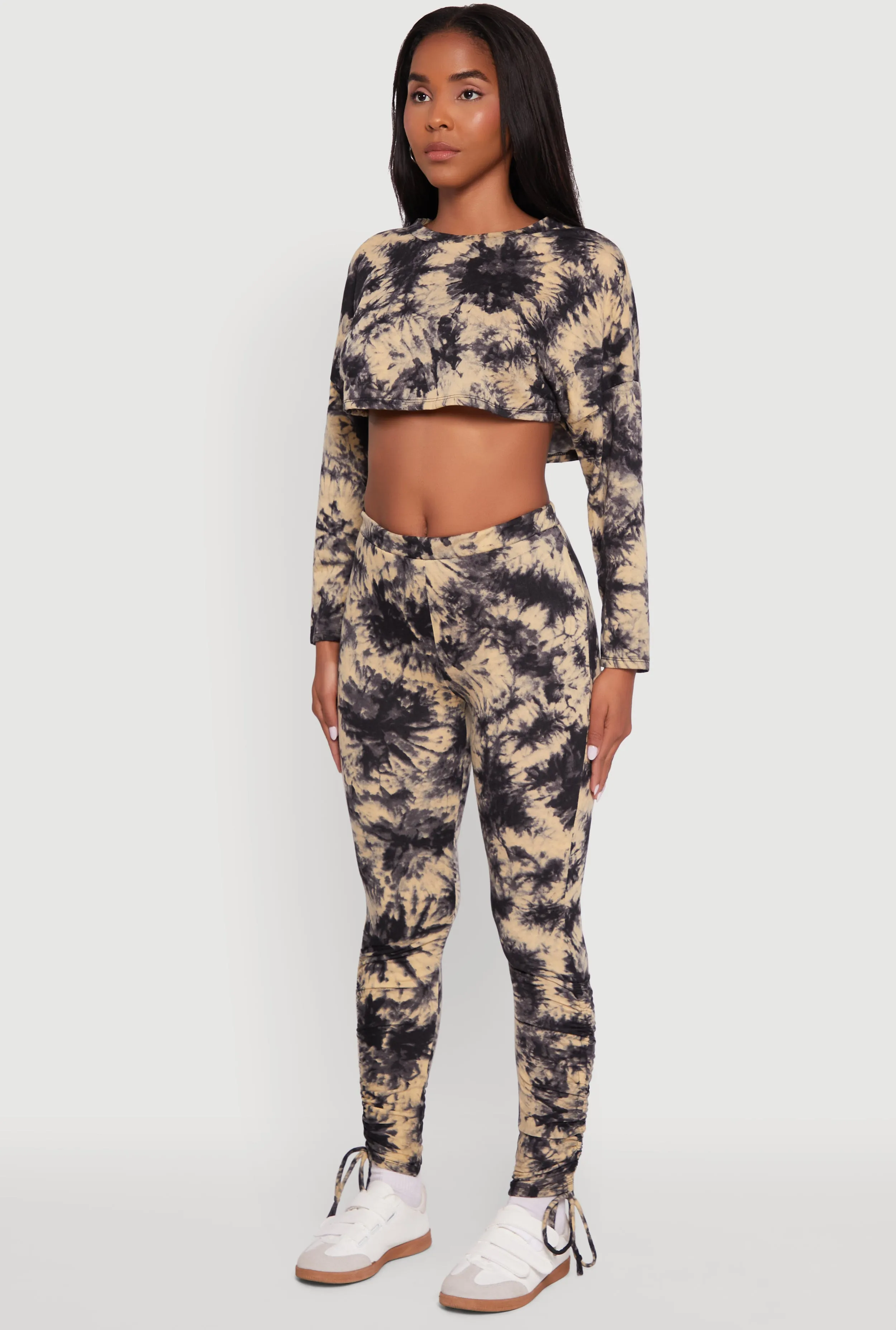 Long Sleeve Tie Dye Cropped Sweatshirt sold by Rainbow product image thumbnail 5