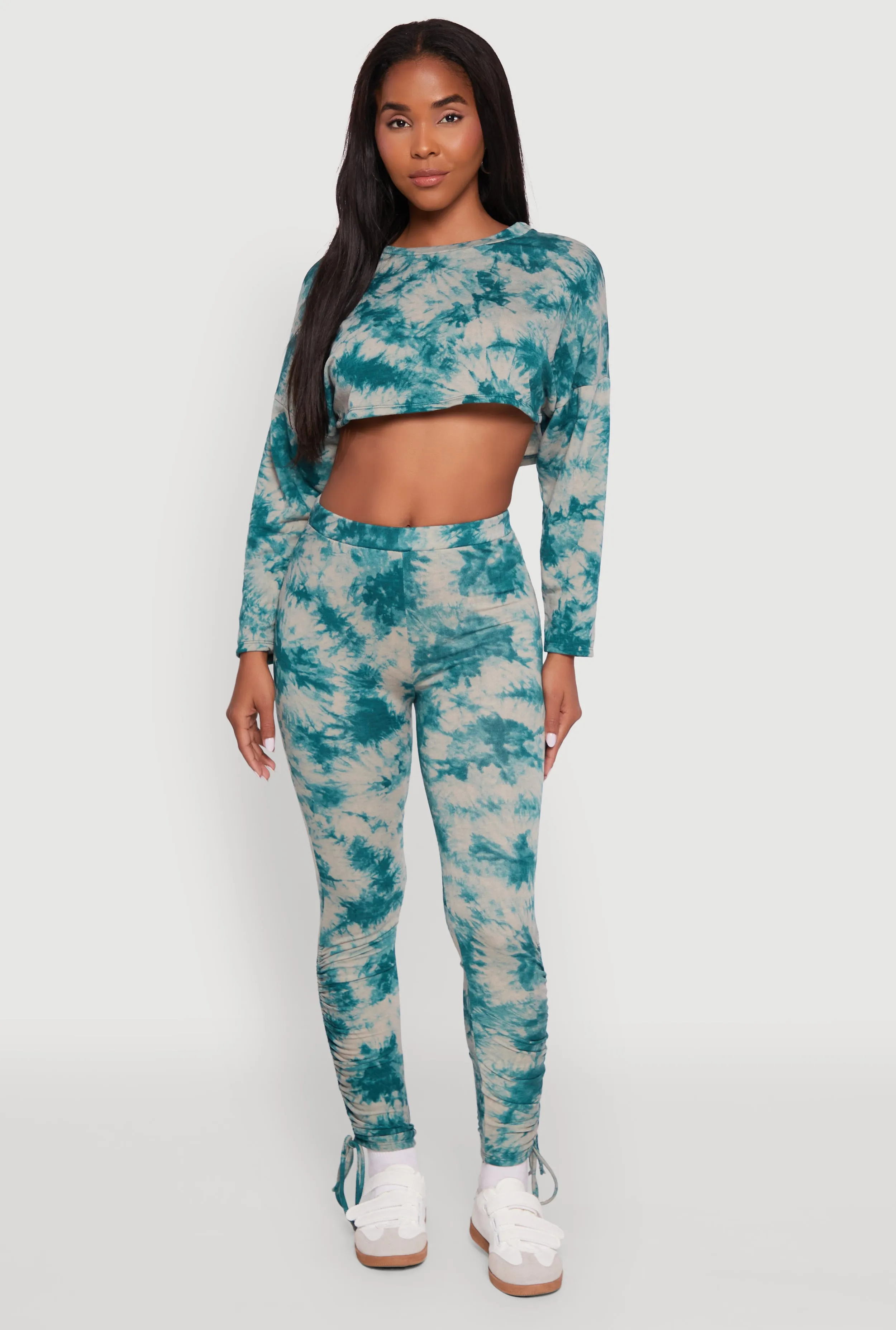 Long Sleeve Tie Dye Cropped Sweatshirt sold by Rainbow product image thumbnail 2