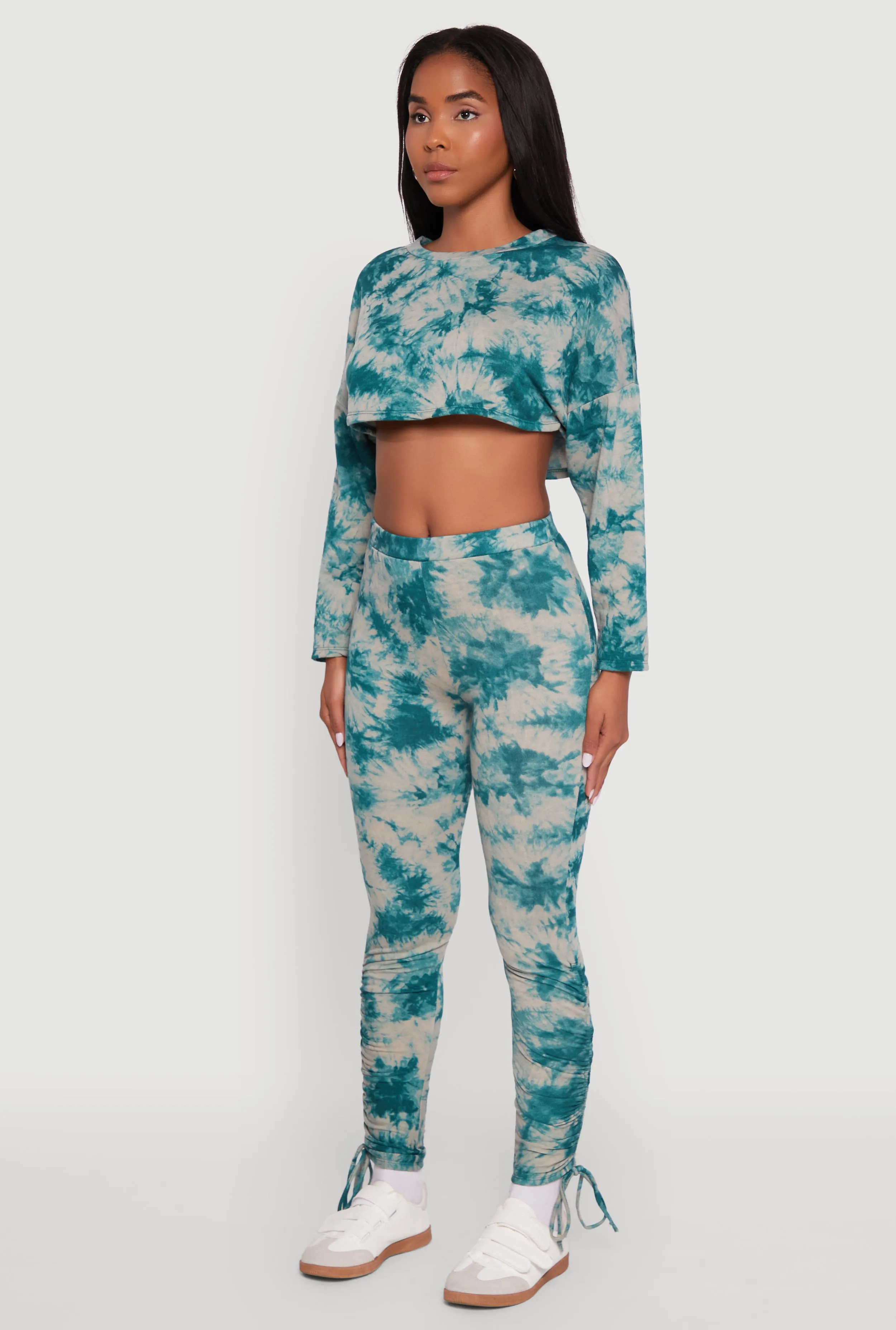 Long Sleeve Tie Dye Cropped Sweatshirt sold by Rainbow product image thumbnail 5