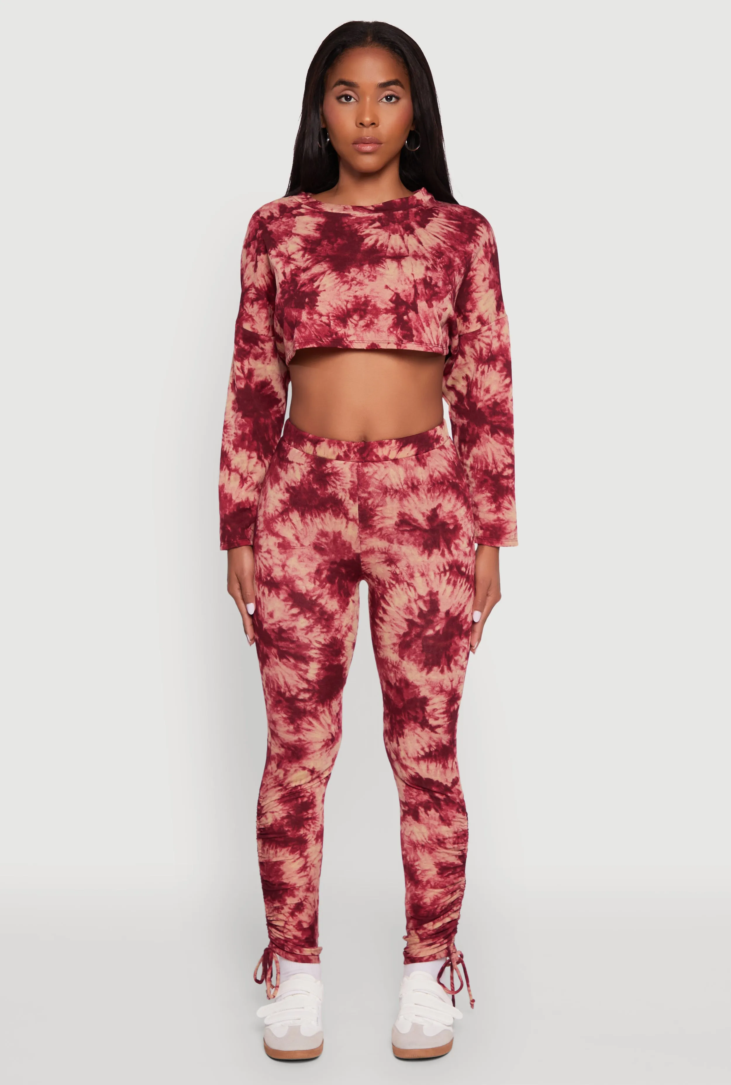 Long Sleeve Tie Dye Cropped Sweatshirt sold by Rainbow product image thumbnail 3