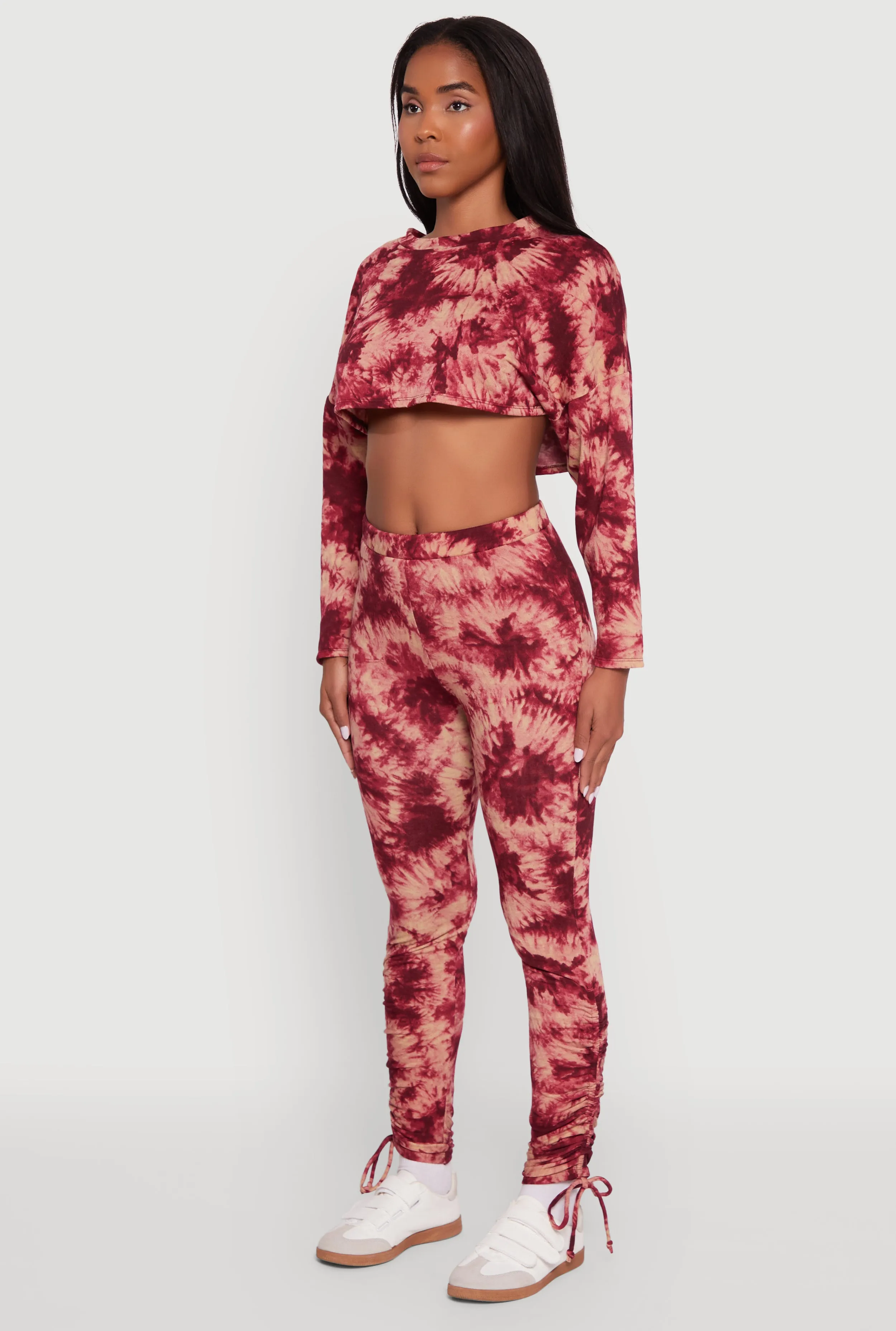 Long Sleeve Tie Dye Cropped Sweatshirt sold by Rainbow product image thumbnail 5