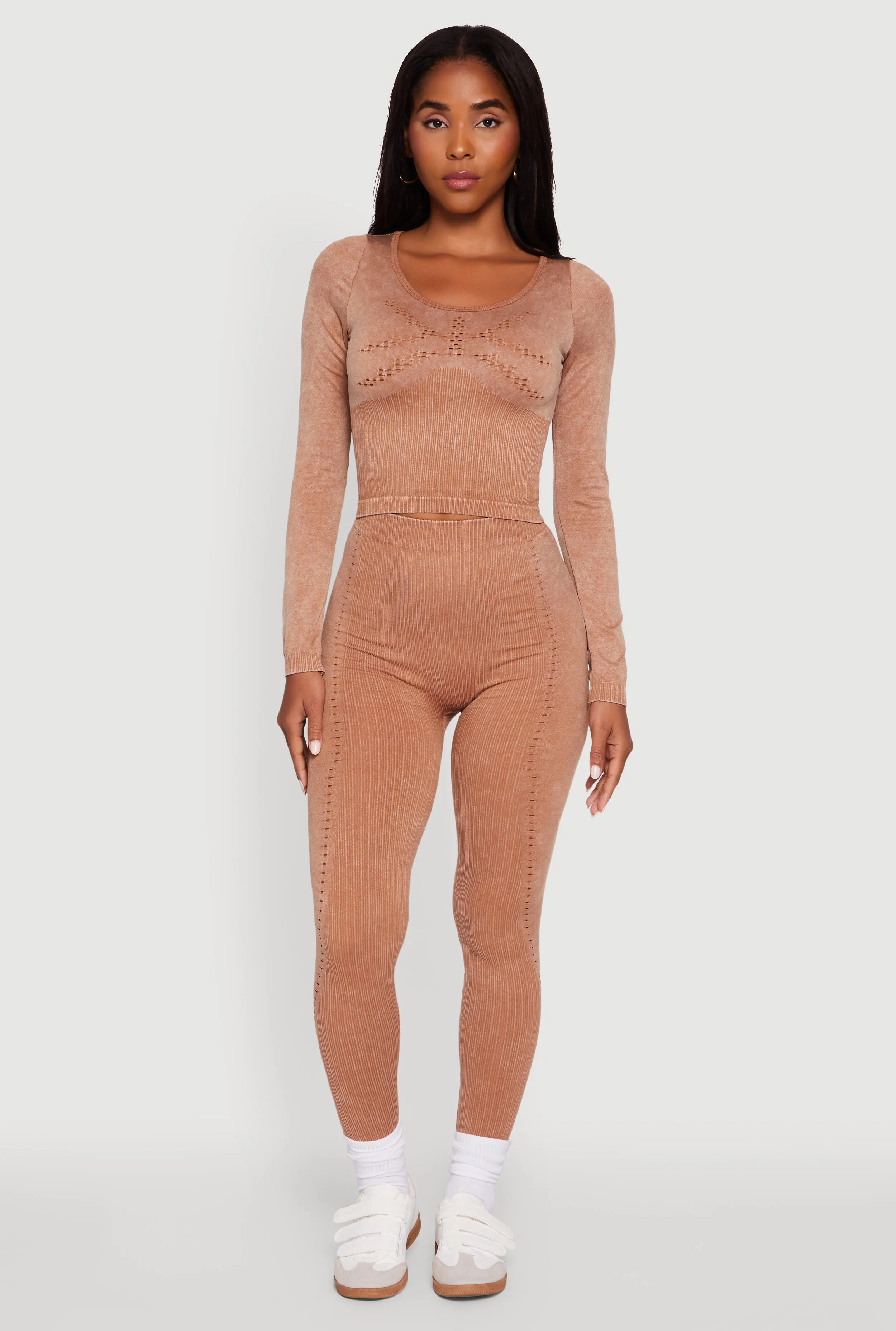 Seamless Laser Cut Corset Detail Crop Top sold by Rainbow product image thumbnail 3