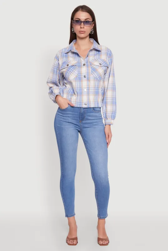 Plaid Button Front Long Sleeve Flannel Shirt sold by Rainbow