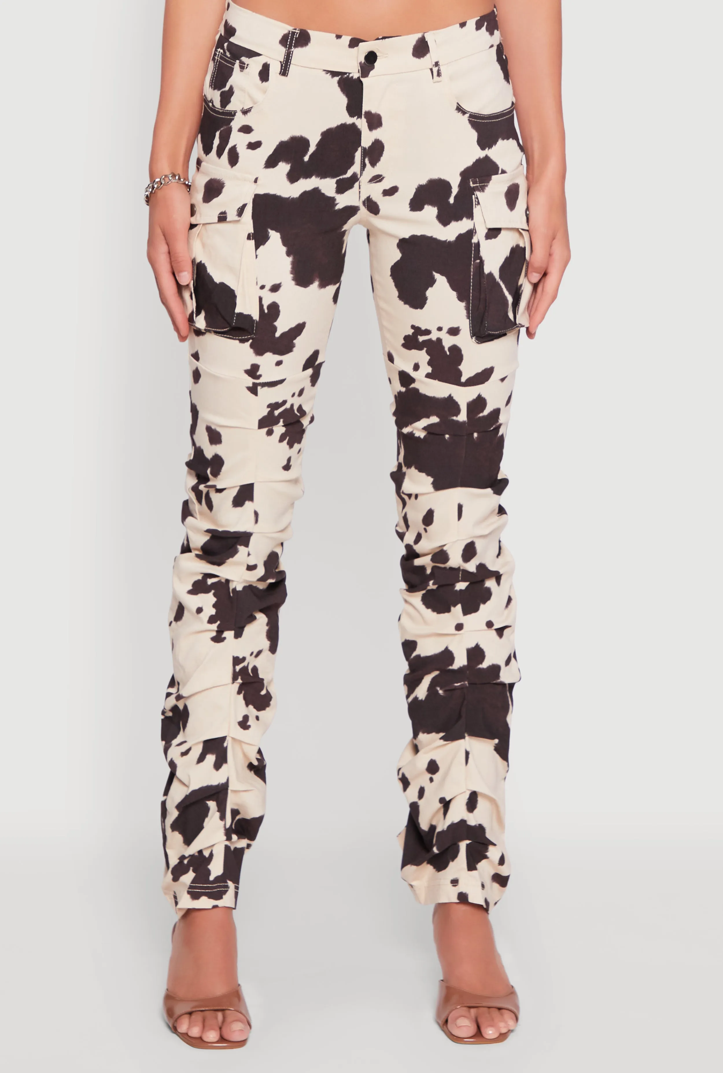 Printed Pattern Stacked Cargo Pants sold by Rainbow product image thumbnail 5