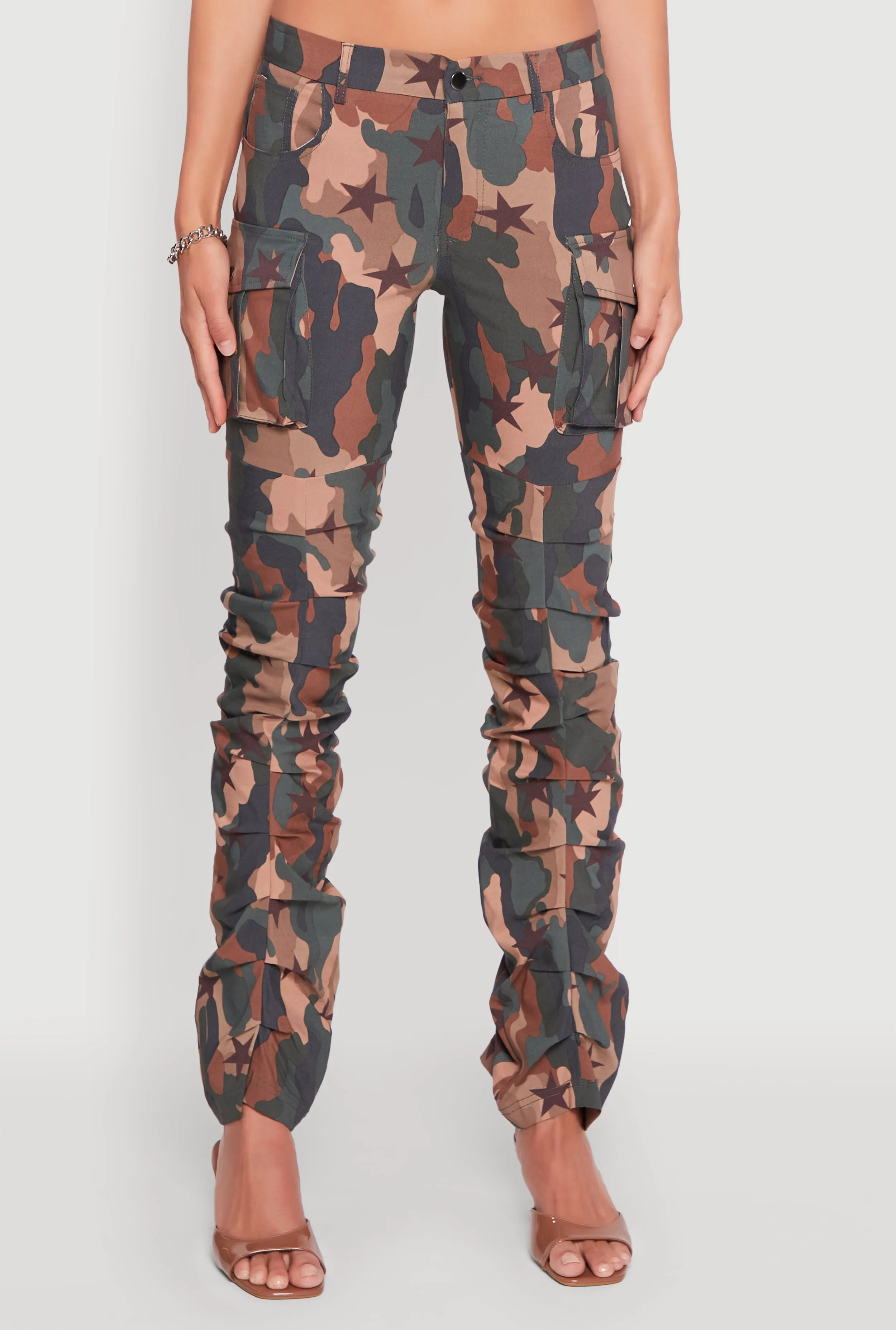 Printed Pattern Stacked Cargo Pants sold by Rainbow product image thumbnail 5