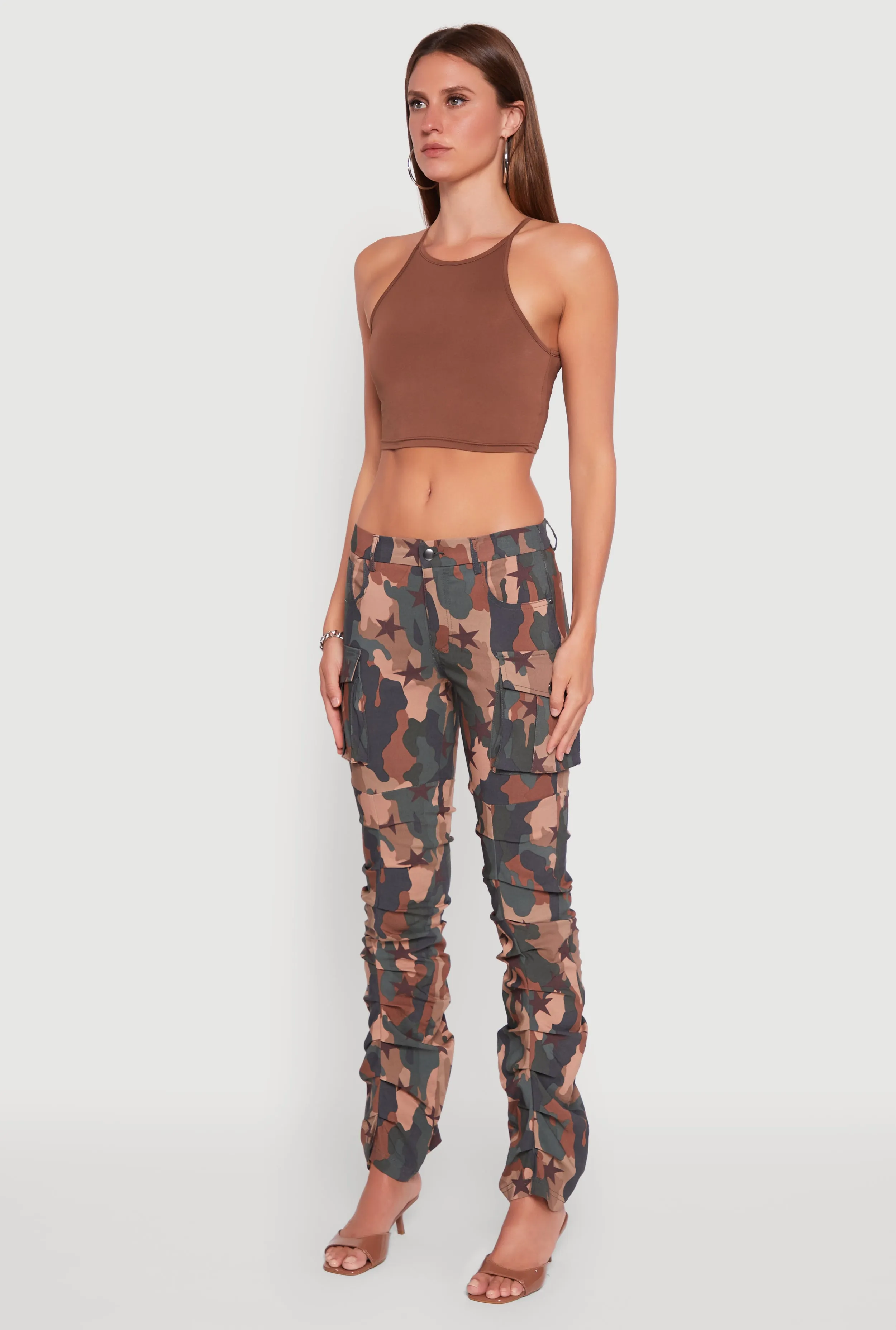 Printed Pattern Stacked Cargo Pants sold by Rainbow product image thumbnail 3