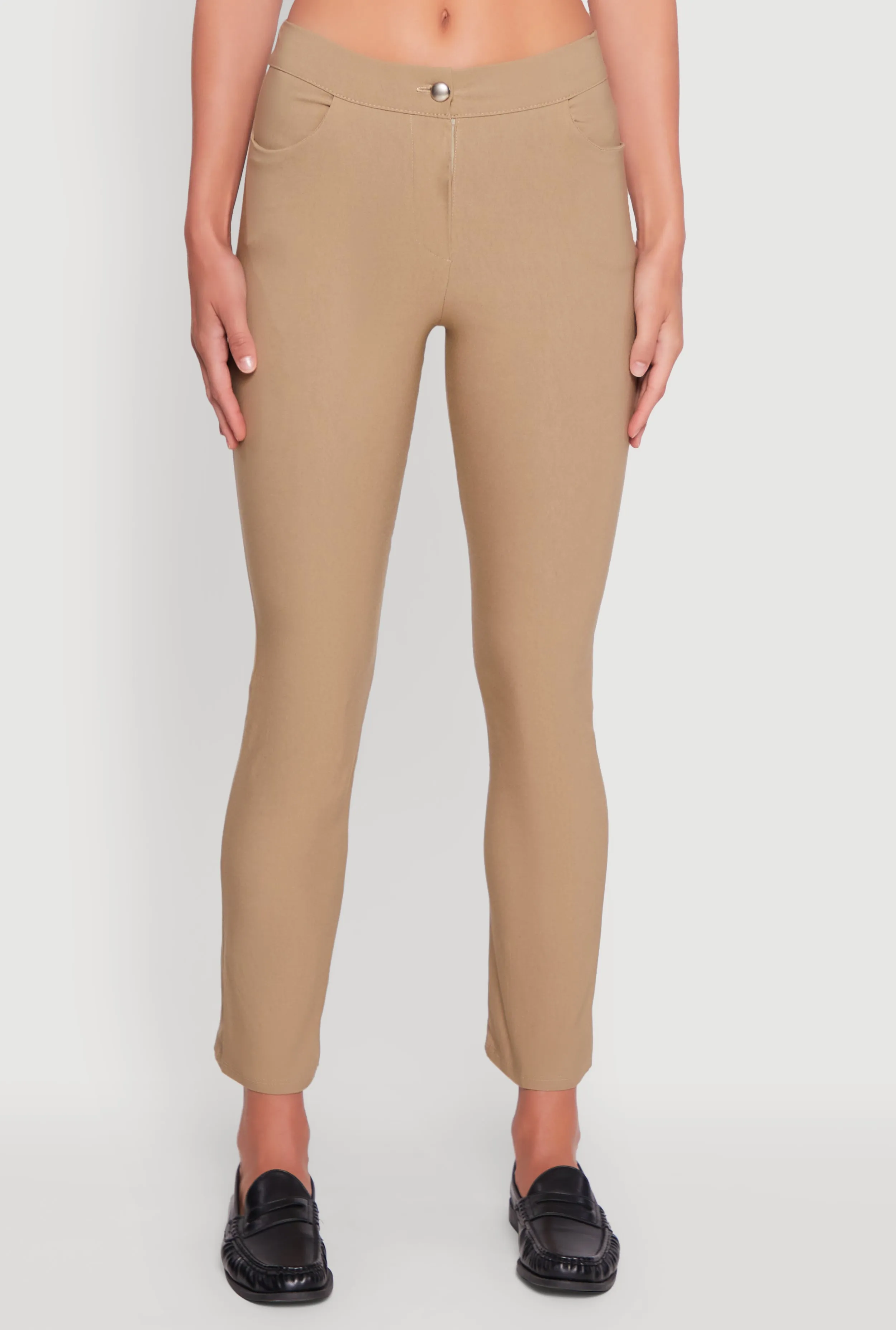 Mid Rise Slim Straight Leg Stretchy Dress Pants sold by Rainbow product image thumbnail 5