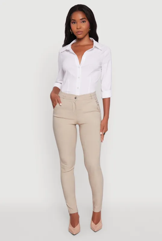 Stretchy High Waisted Skinny Leg Chinos sold by Rainbow