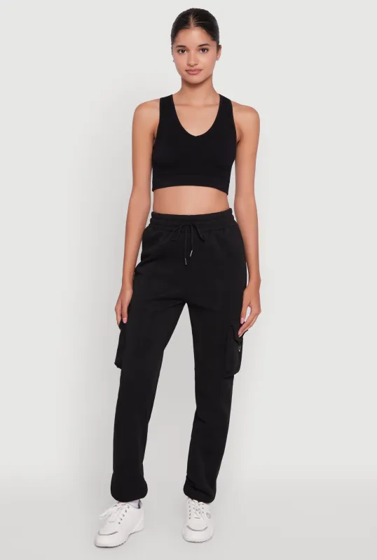 High Waisted Love Graphic D Ring Closure Cargo Sweatpants sold by Rainbow