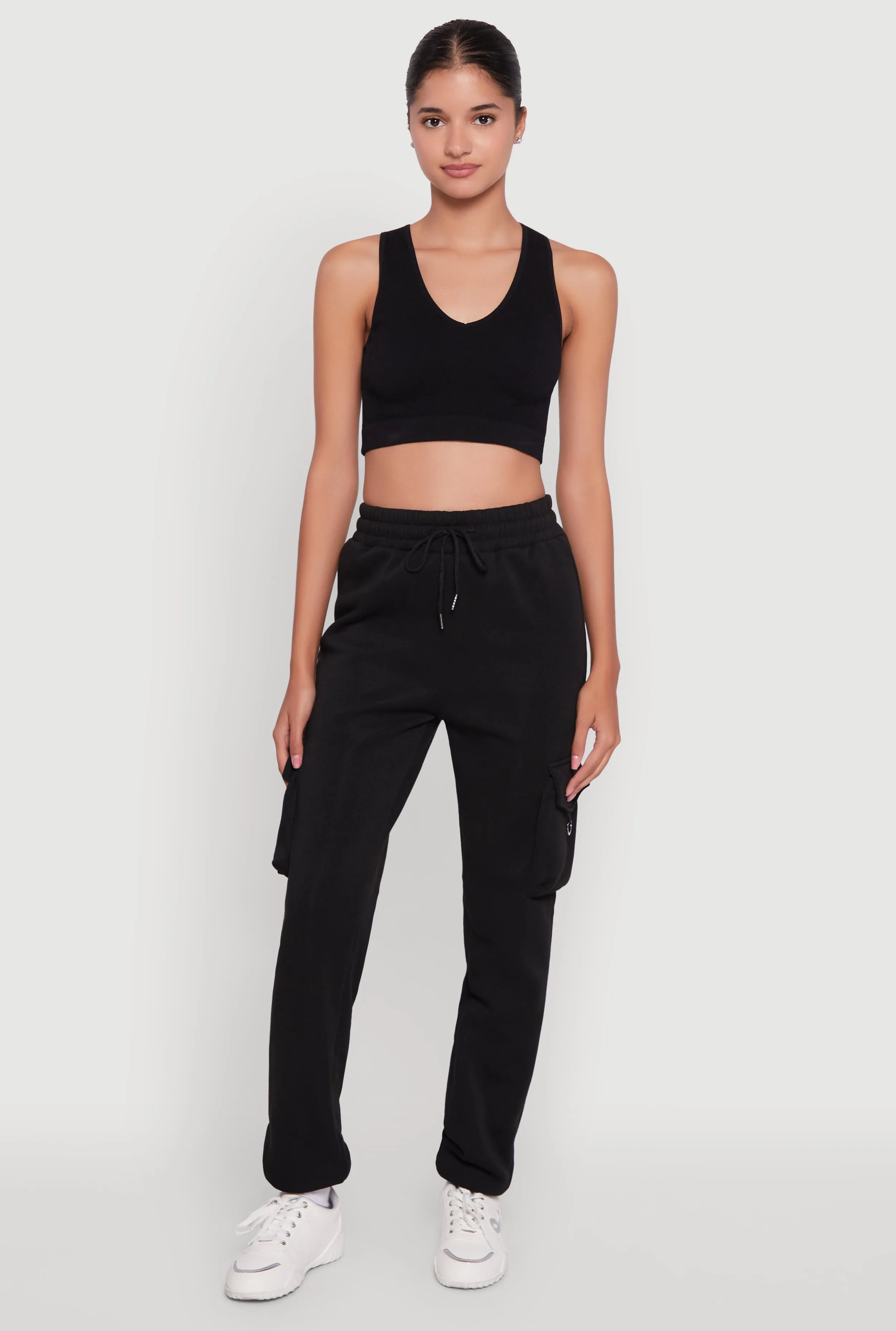 High Waisted Love Graphic D Ring Closure Cargo Sweatpants sold by Rainbow