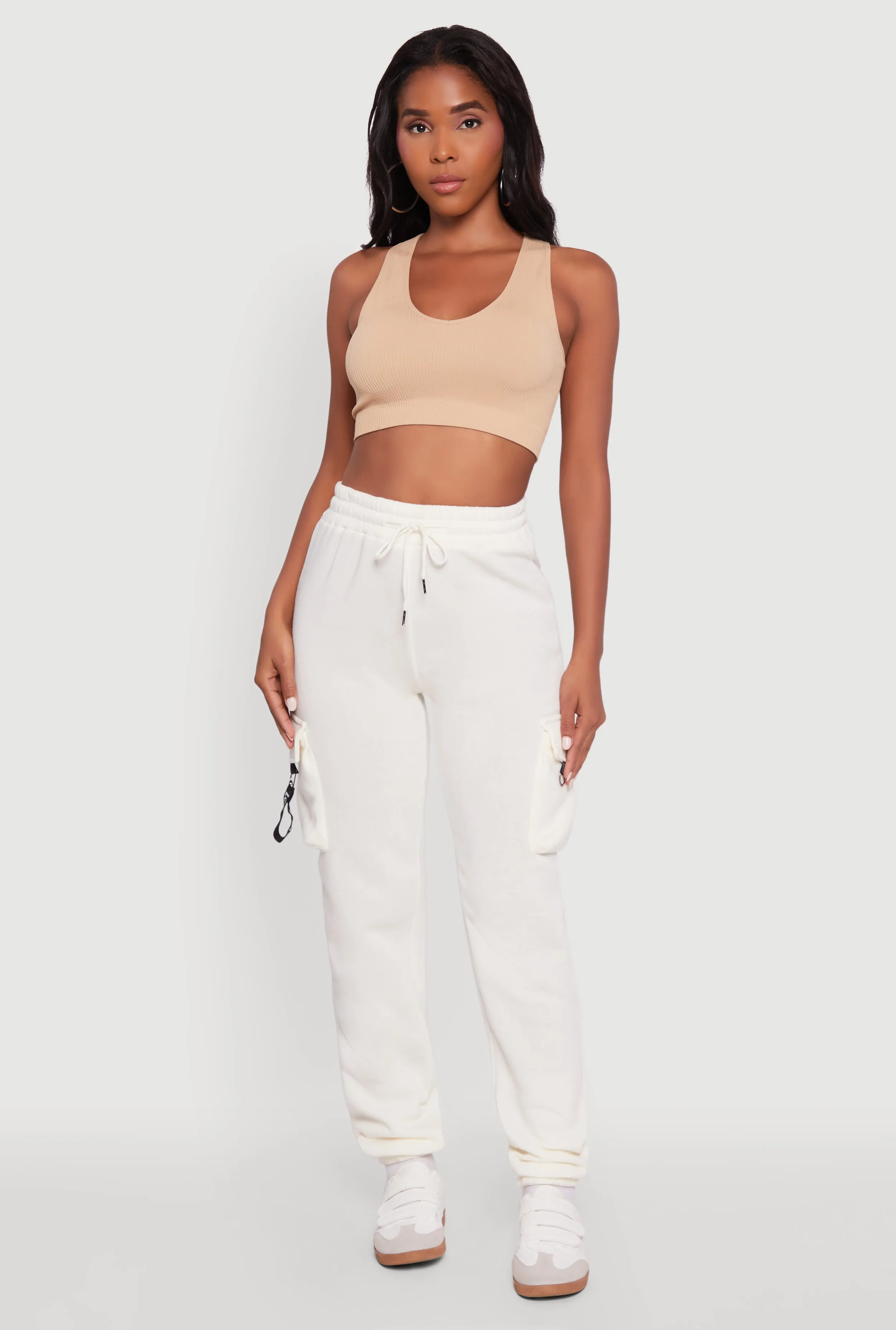 High Waisted Love Graphic D Ring Closure Cargo Sweatpants sold by Rainbow product image thumbnail 2
