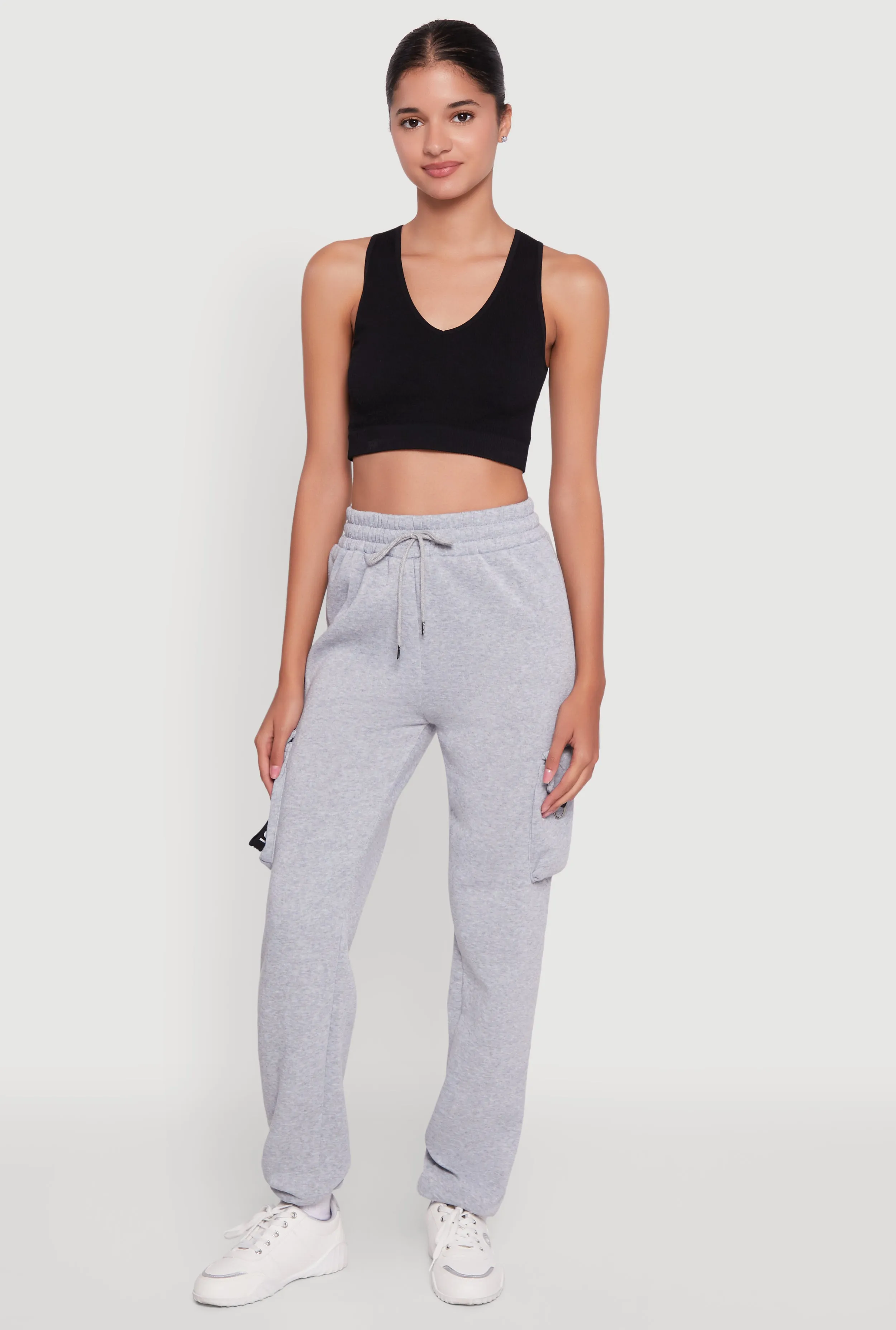 High Waisted Love Graphic D Ring Closure Cargo Sweatpants sold by Rainbow product image thumbnail 3