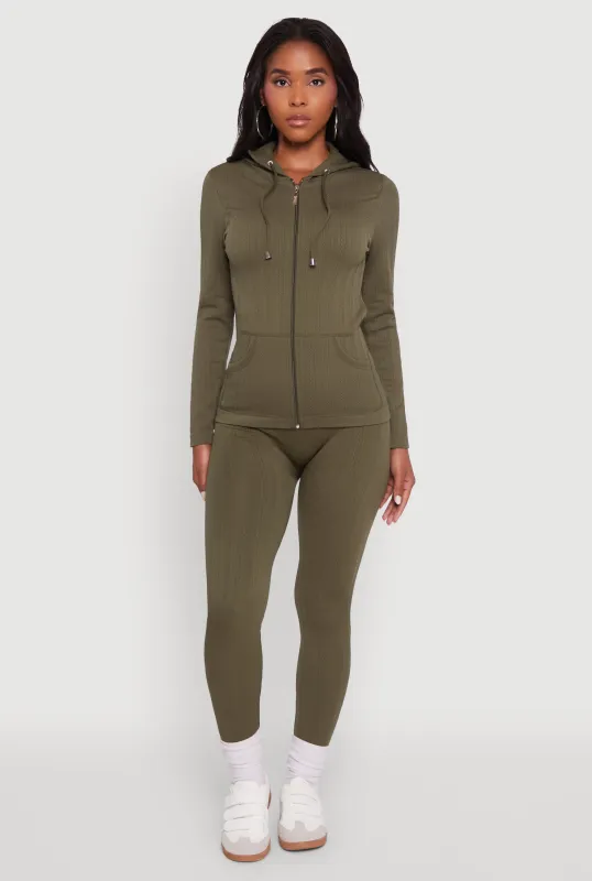 Seamless Textured Knit High Waisted Leggings sold by Rainbow