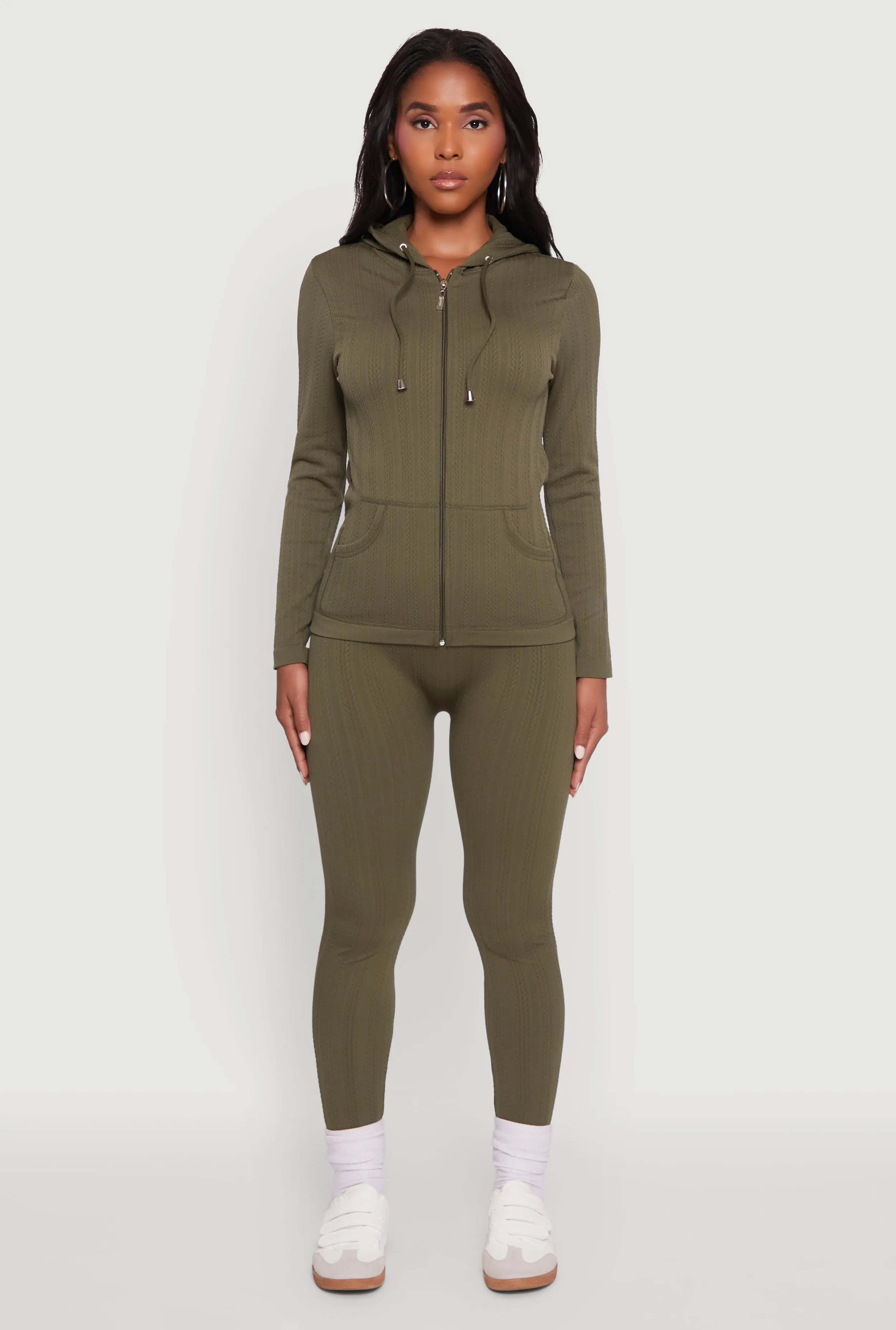 Seamless Textured Knit High Waisted Leggings sold by Rainbow product image thumbnail 2