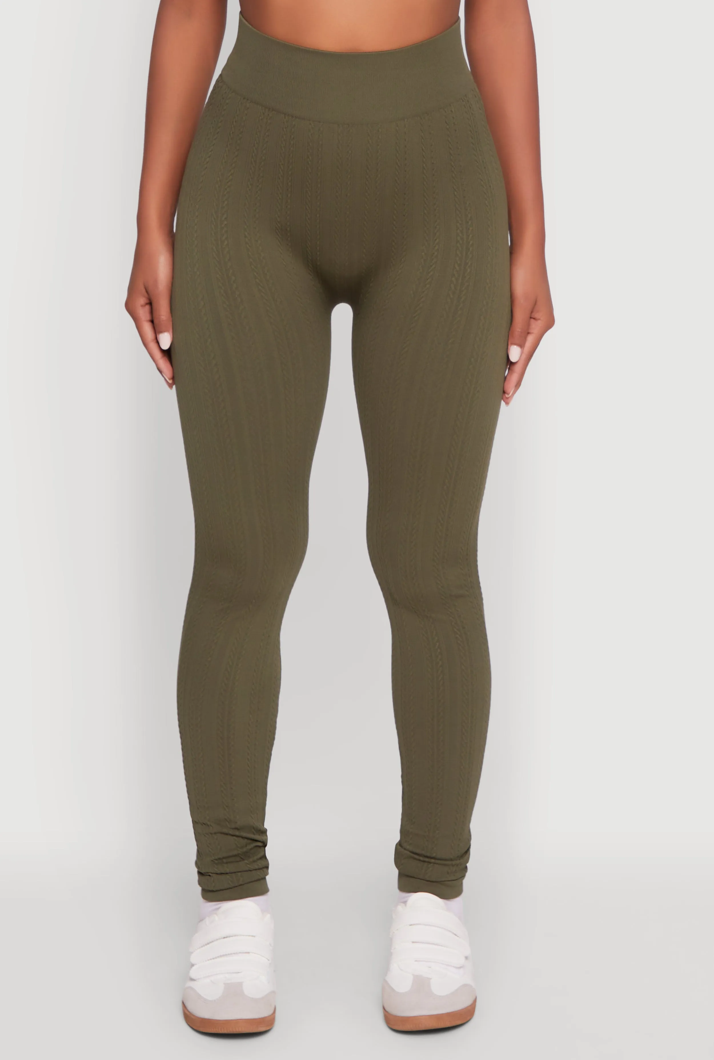 Seamless Textured Knit High Waisted Leggings sold by Rainbow product image thumbnail 3