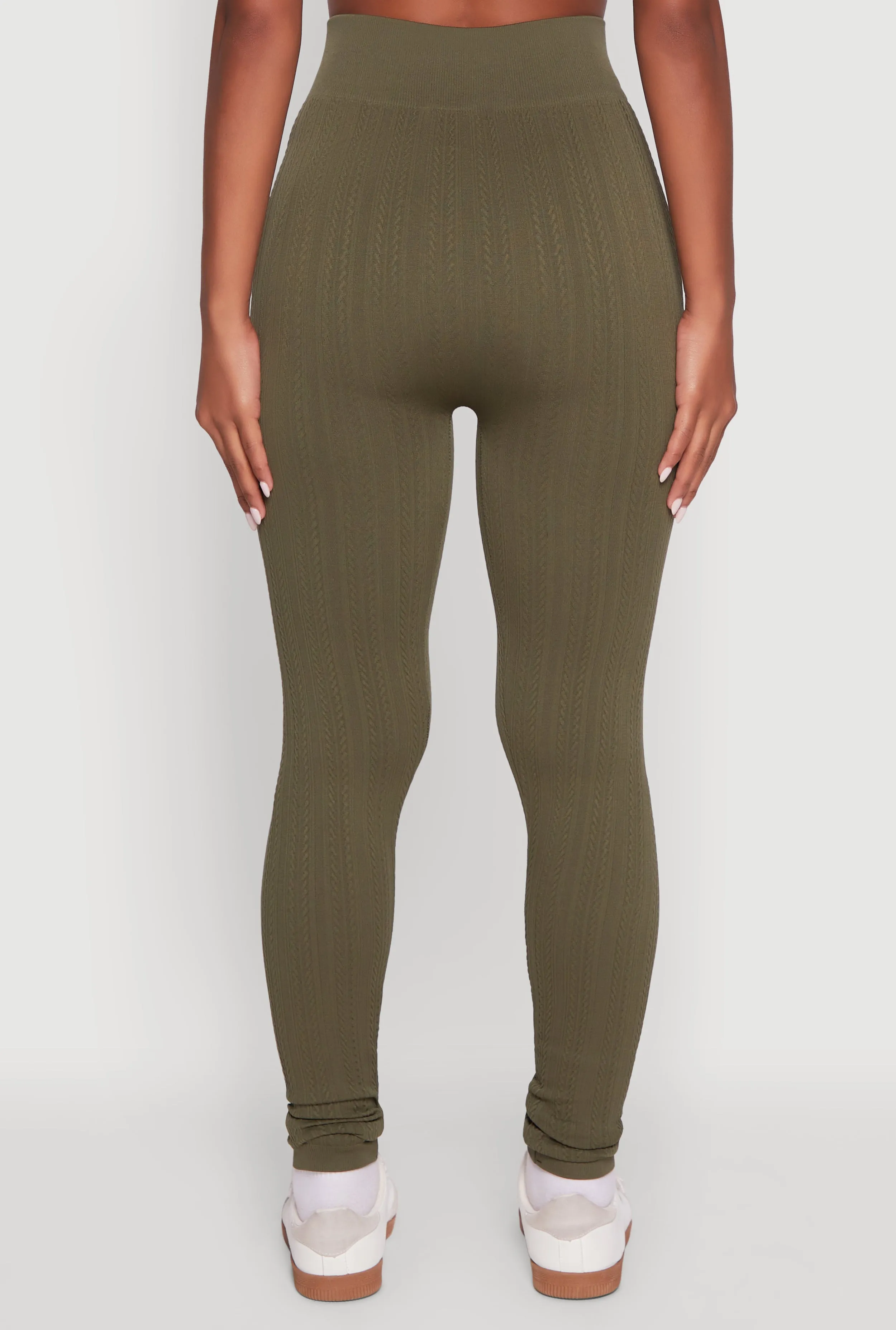 Seamless Textured Knit High Waisted Leggings sold by Rainbow product image thumbnail 5