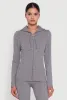 Textured Knit Zip Front Drawstring Hoodie sold by Rainbow