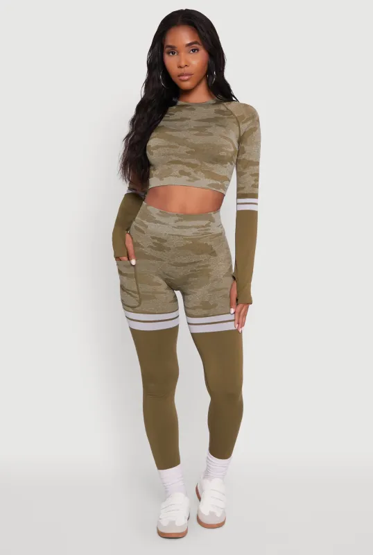 Seamless Camo Two Tone High Waisted Leggings sold by Rainbow