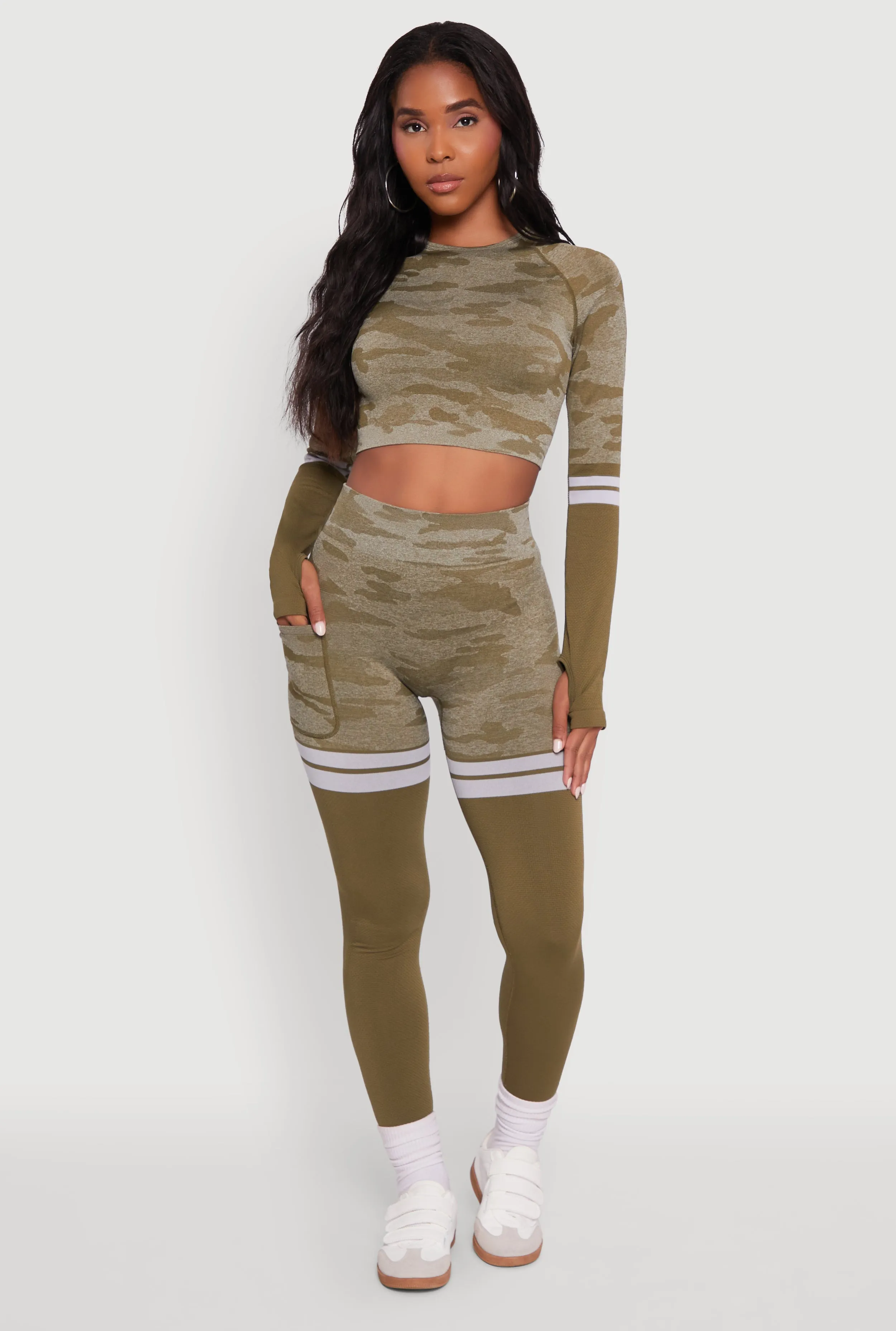 Seamless Camo Two Tone High Waisted Leggings sold by Rainbow